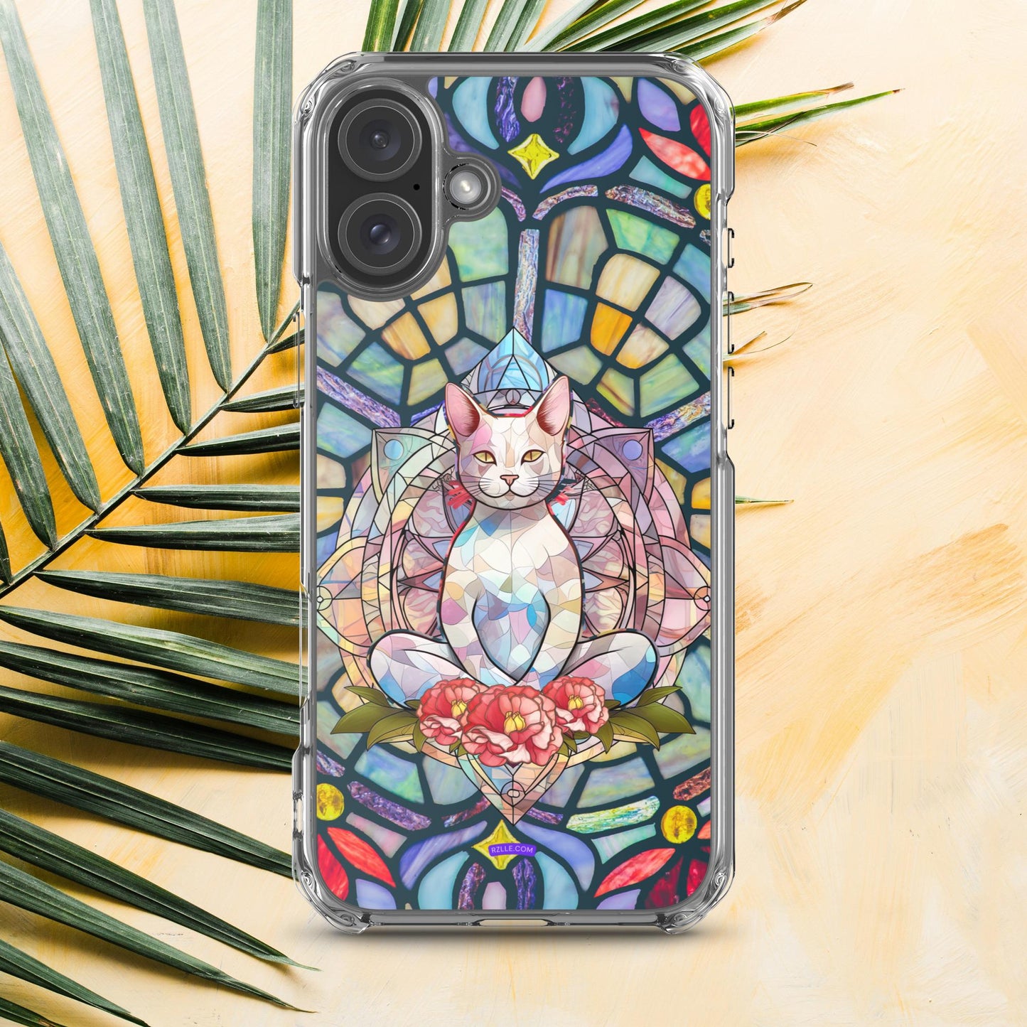 Cat Stained Glass Clear Phone Case for iPhone®