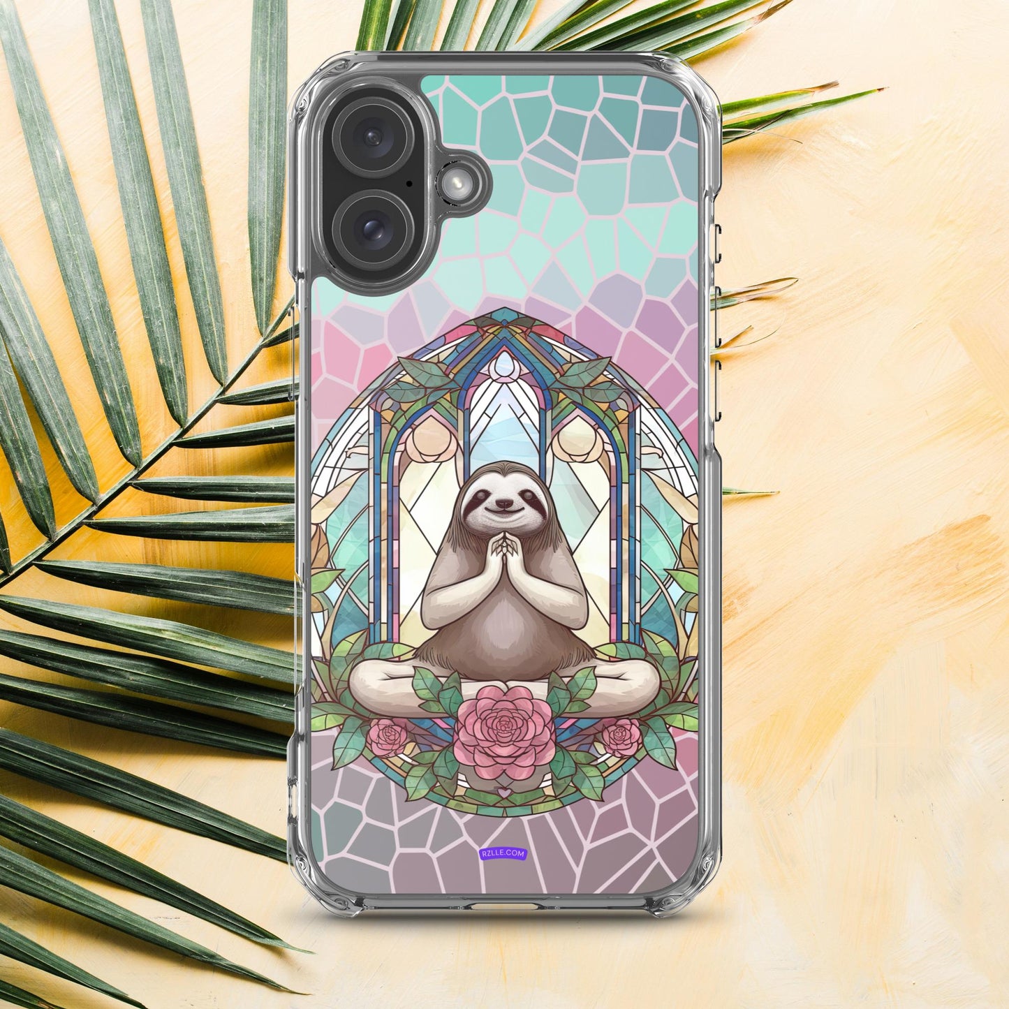 Sloth Stained Glass Clear Phone Case for iPhone®