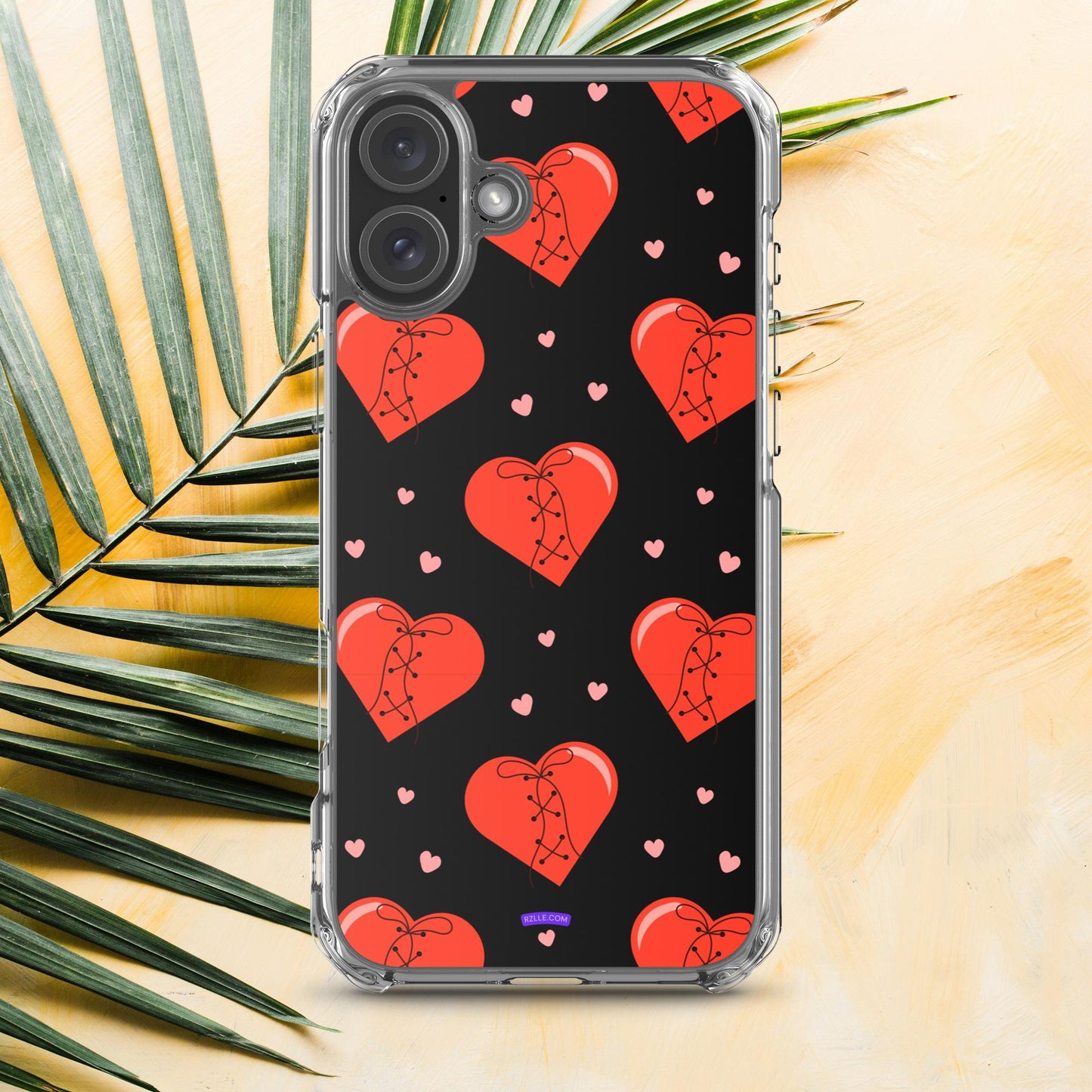 Stitched Hearts Clear Phone Case for iPhone®