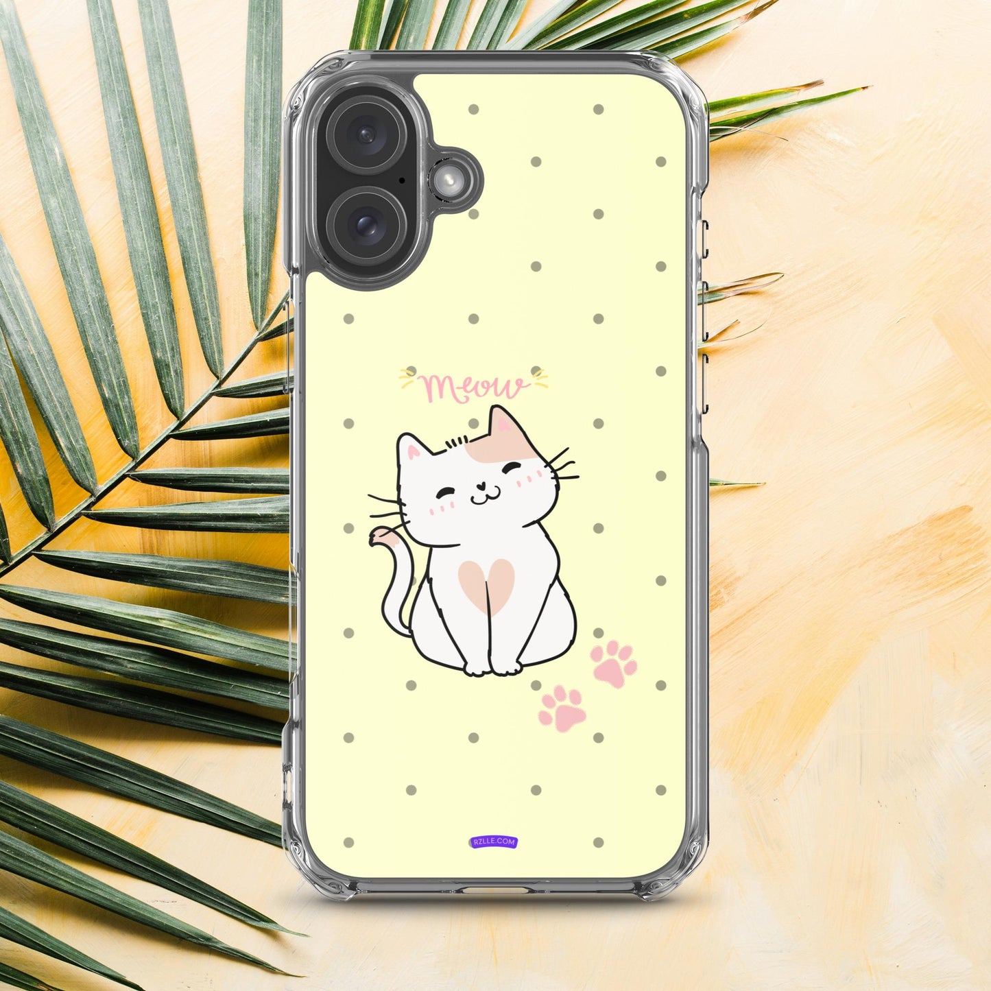 Cute White Cat Clear Case for iPhone®