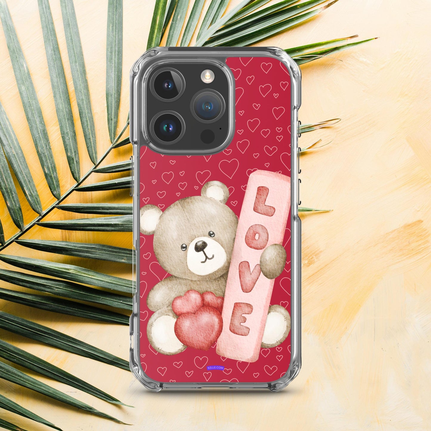 Bear Love & Hearts Clear Phone Case for iPhone®