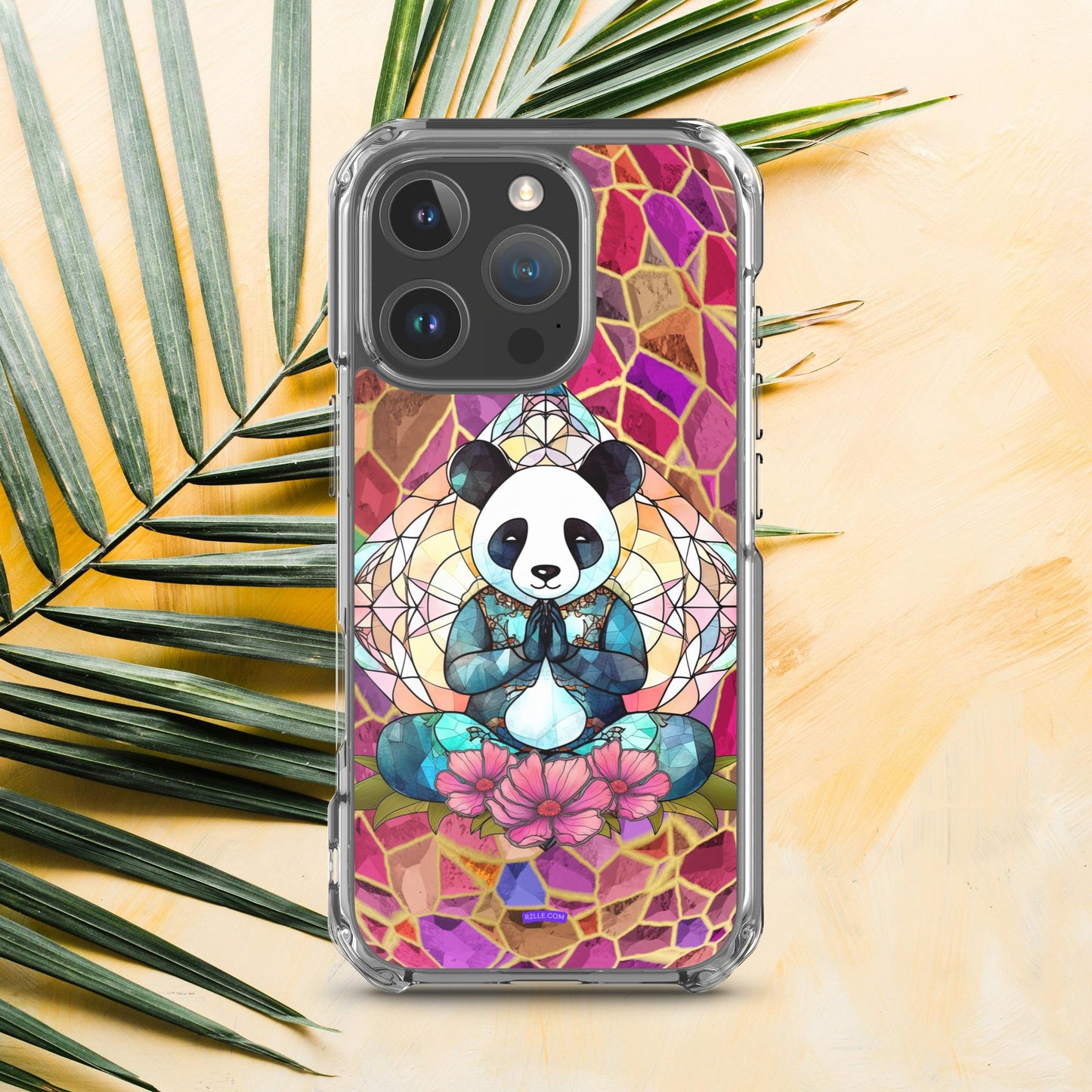 Panda Stained Glass Clear Phone Case for iPhone®