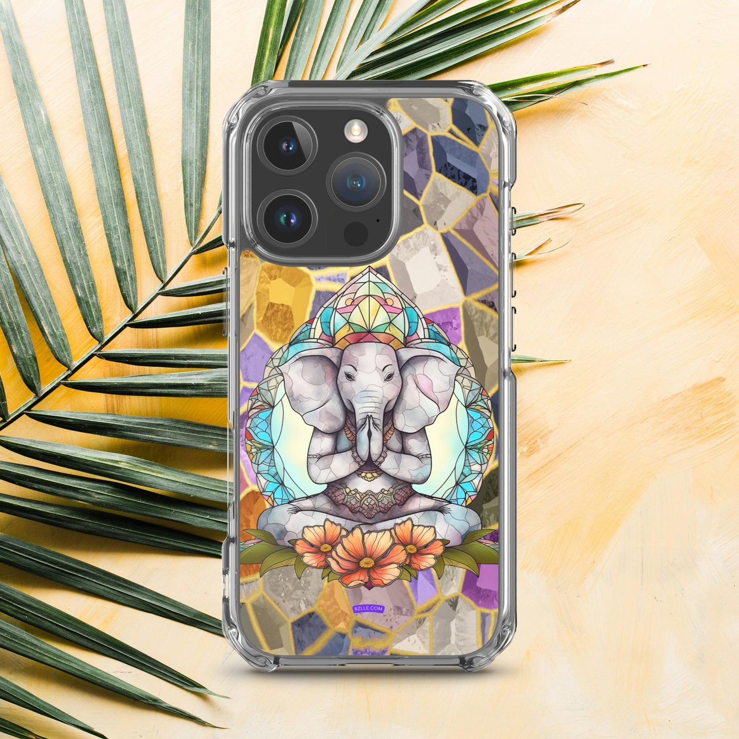 Zen Elephant Stained Glass Clear Phone Case for iPhone®