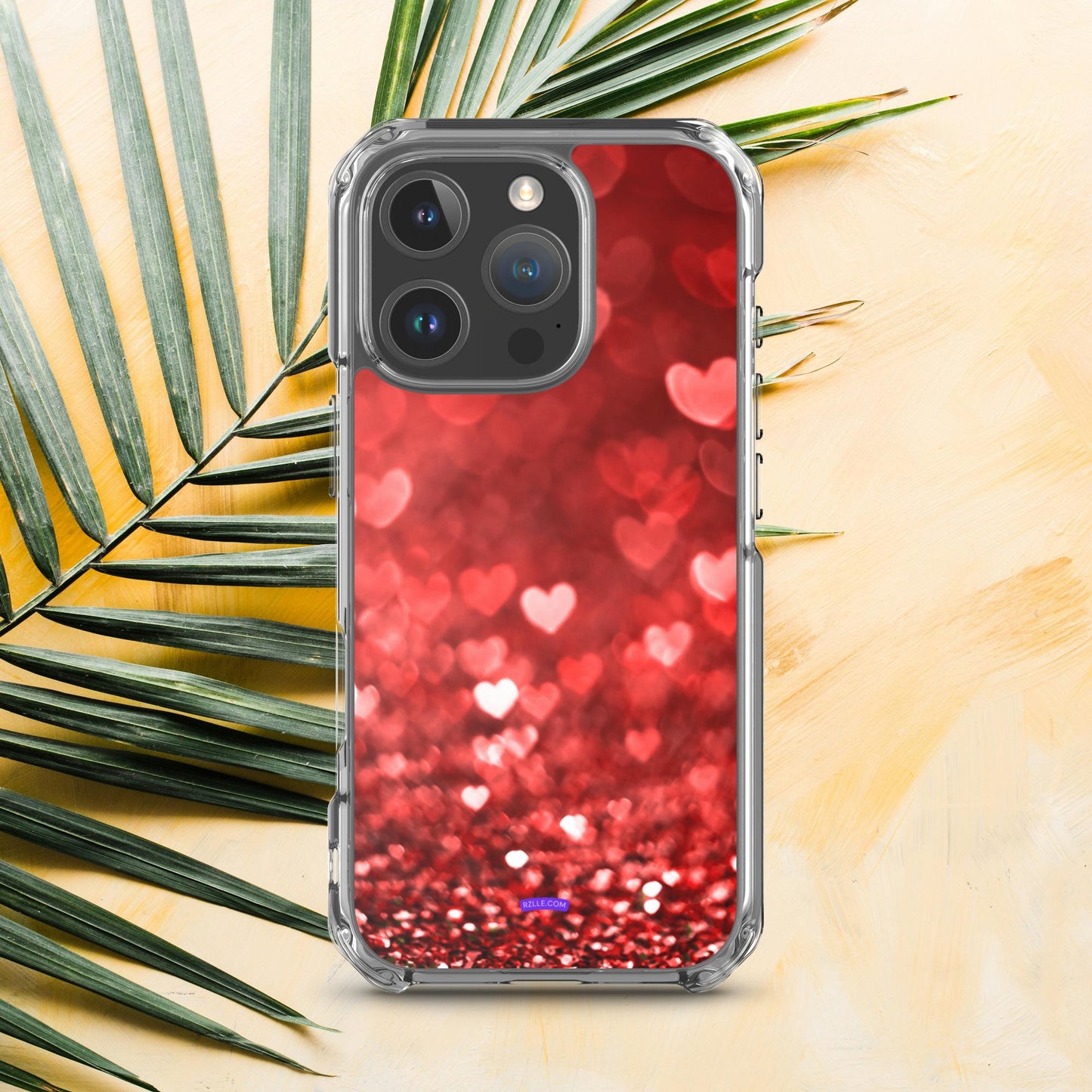 Dreamy Glitter Hearts Clear Phone Case for iPhone®