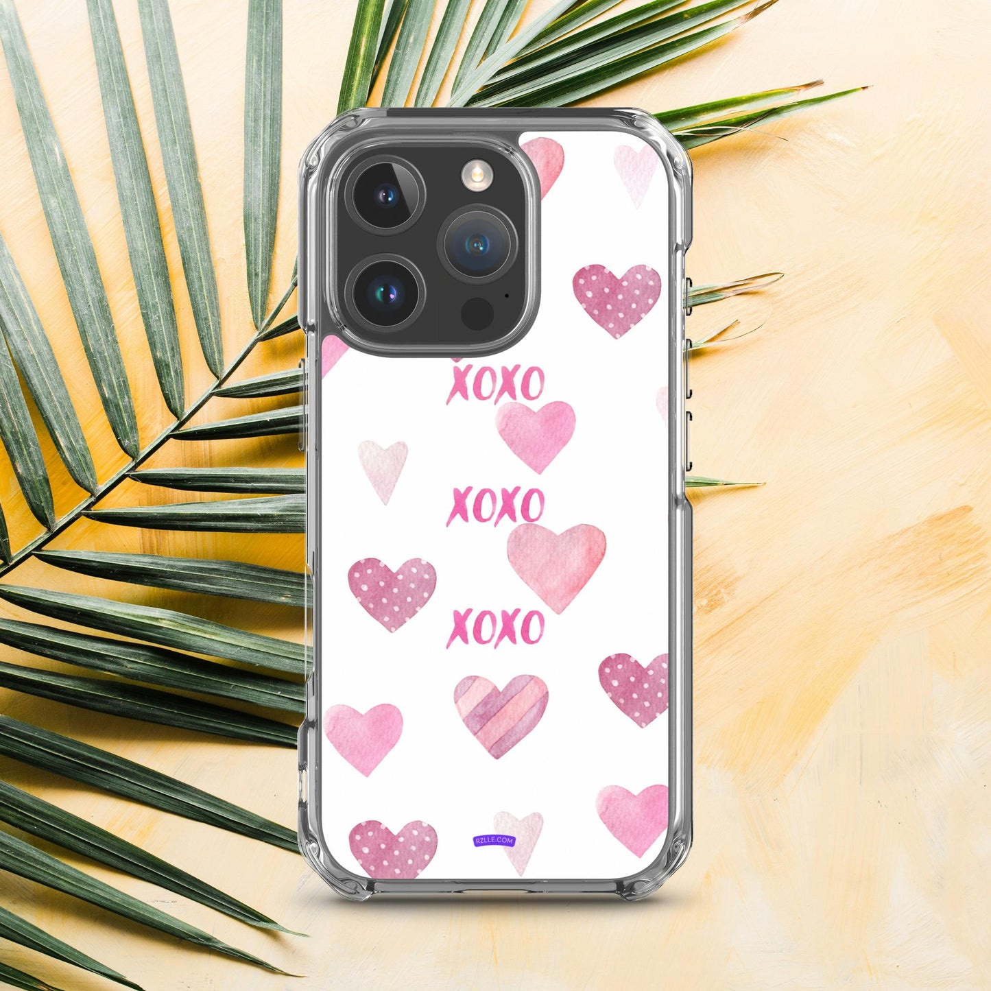 XOXO Pink Hearts Clear Phone Case for iPhone®