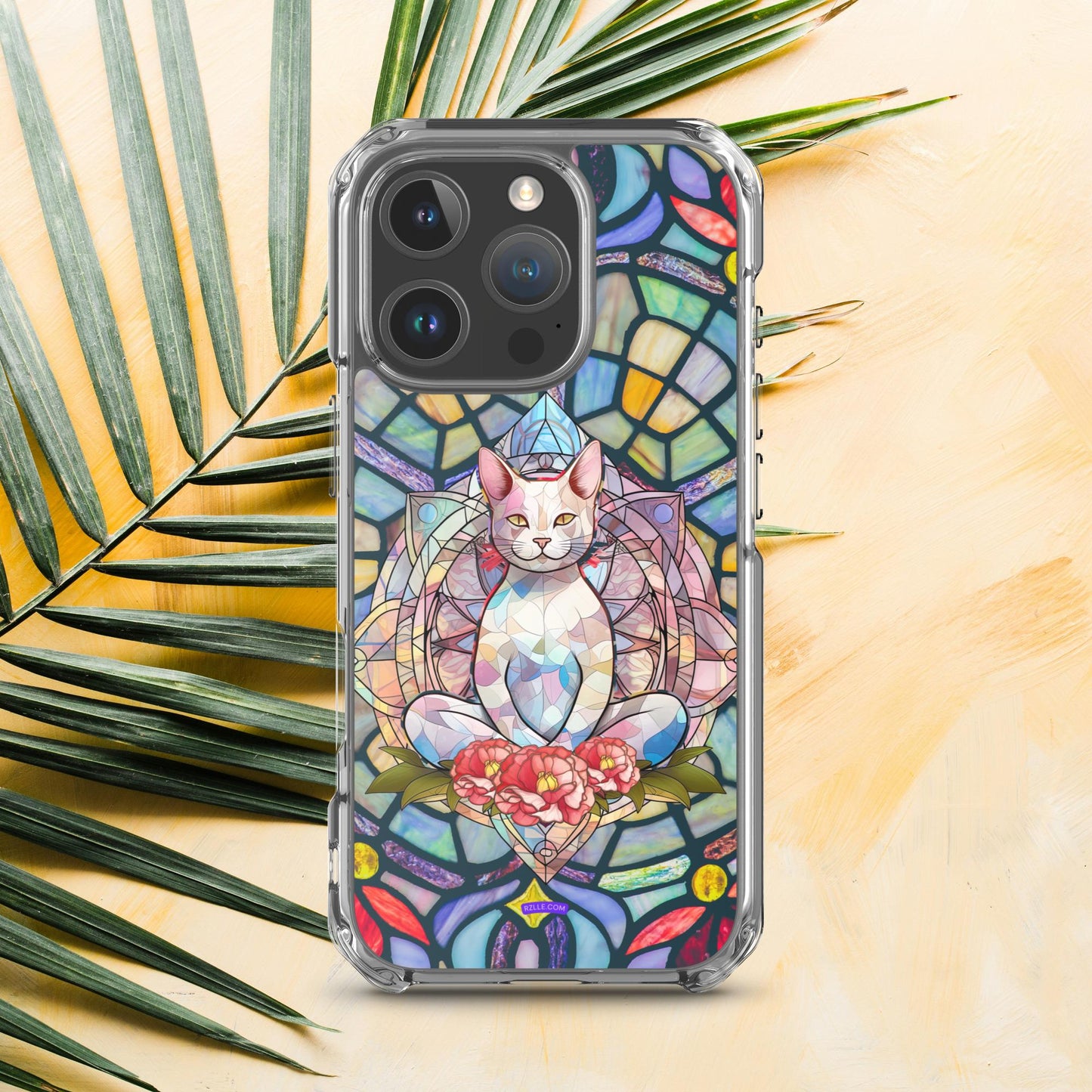 Cat Stained Glass Clear Phone Case for iPhone®