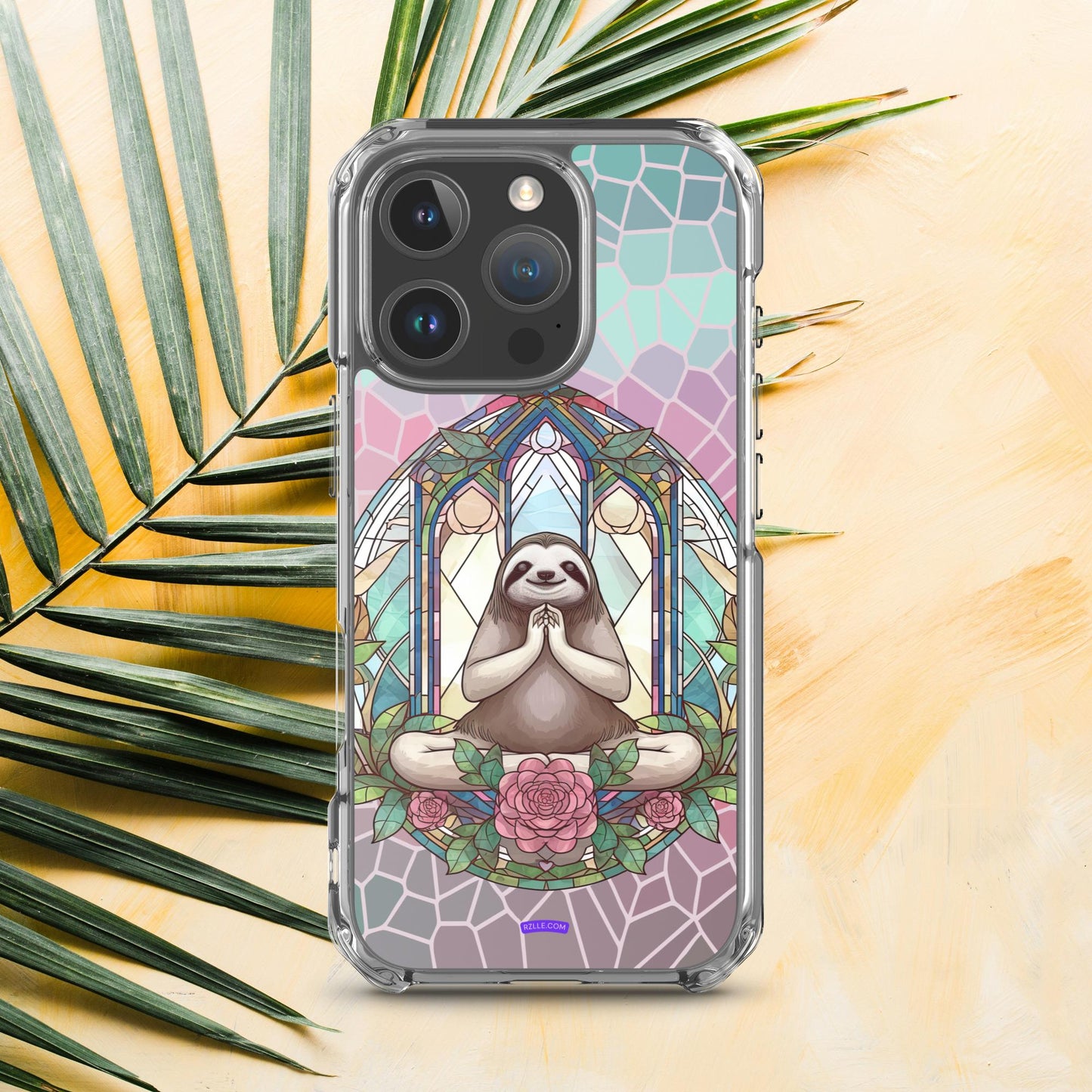 Sloth Stained Glass Clear Phone Case for iPhone®