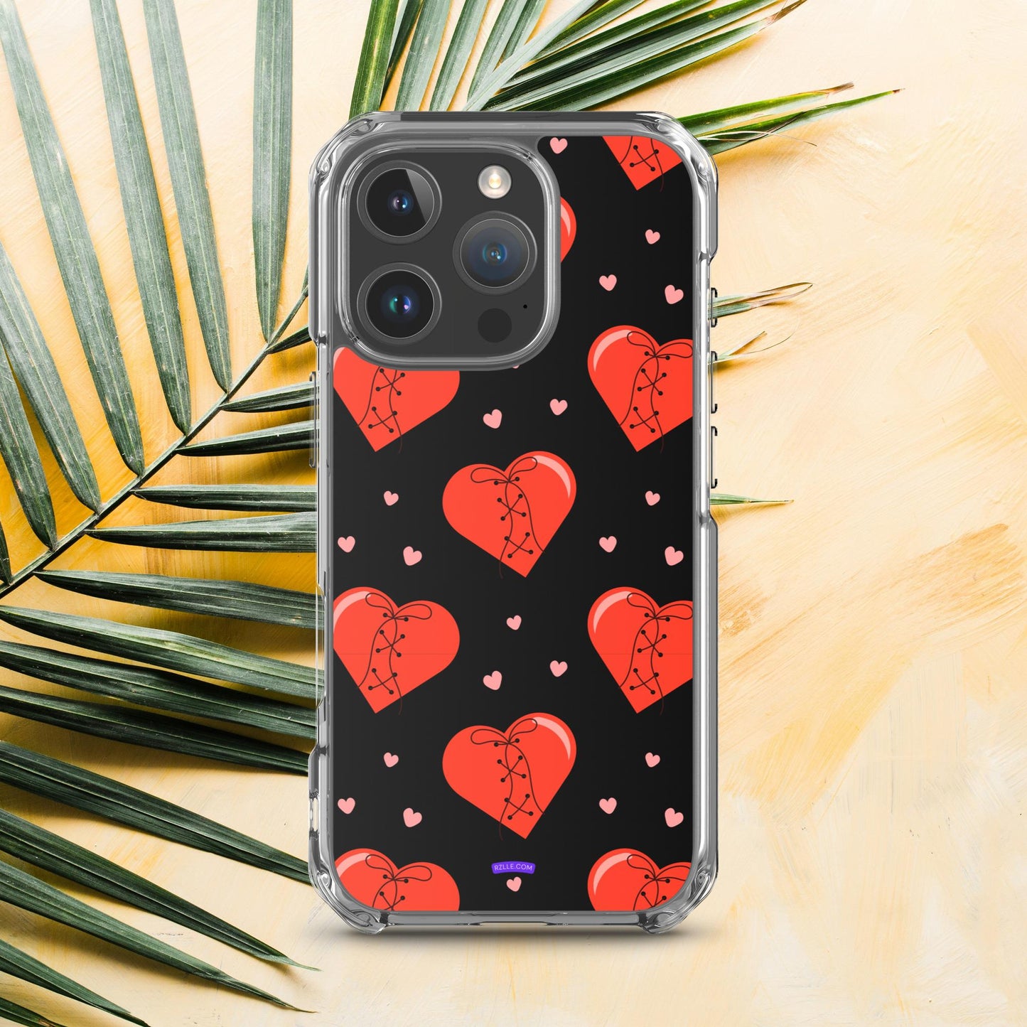 Stitched Hearts Clear Phone Case for iPhone®