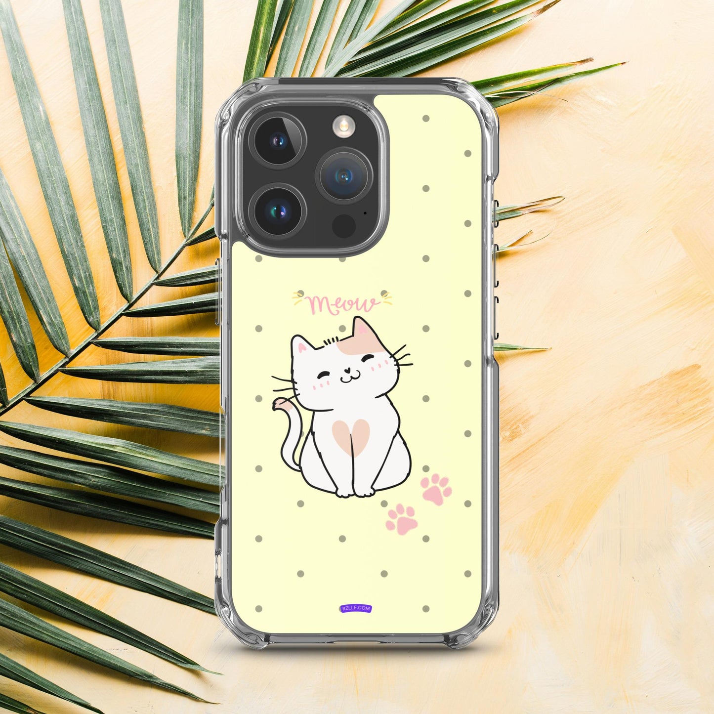 Cute White Cat Clear Case for iPhone®