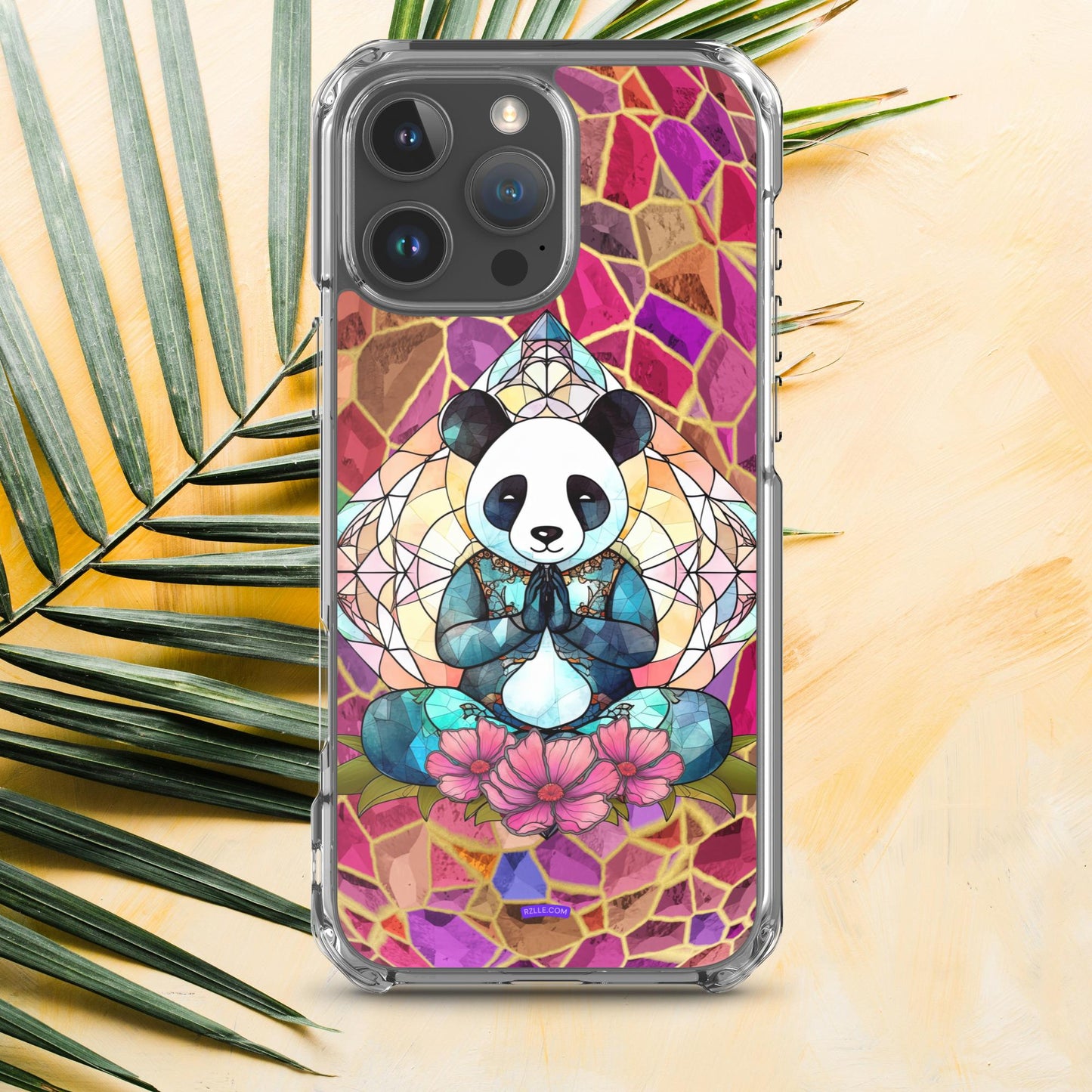 Panda Stained Glass Clear Phone Case for iPhone®