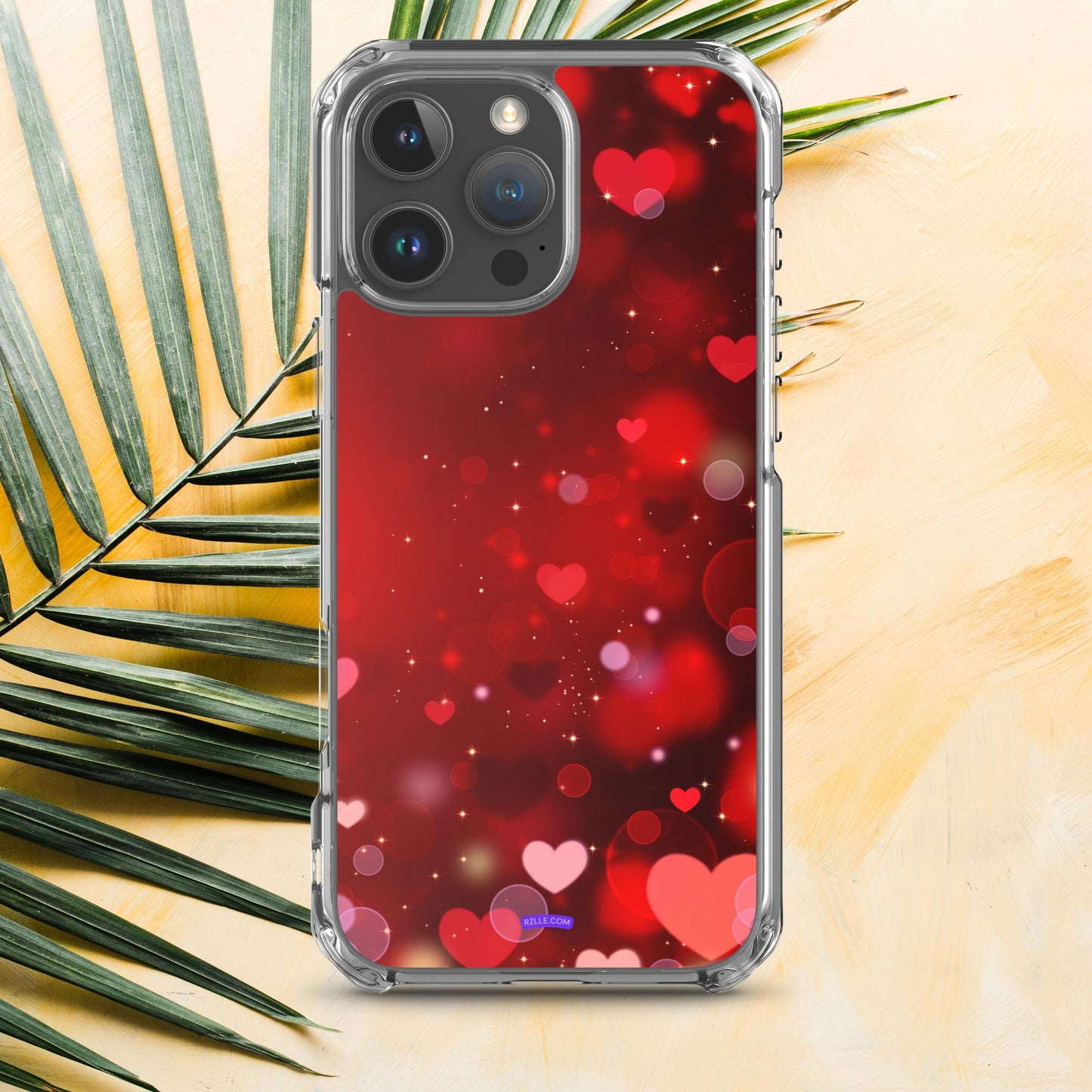 Sparkling Hearts Clear Phone Case for iPhone®