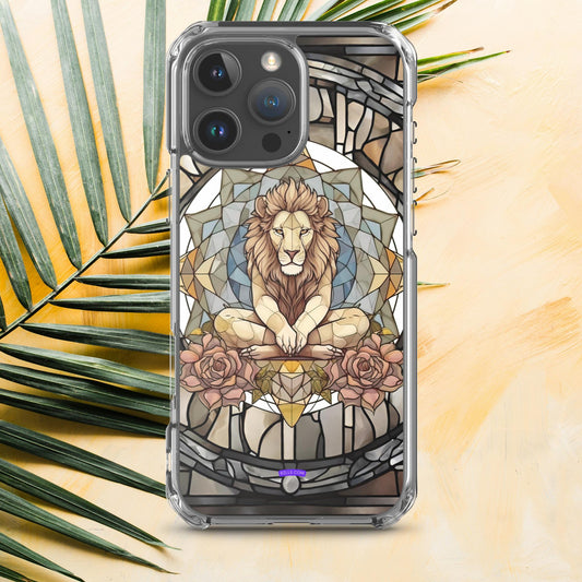 Lion Stained Glass Clear Phone Case for iPhone®