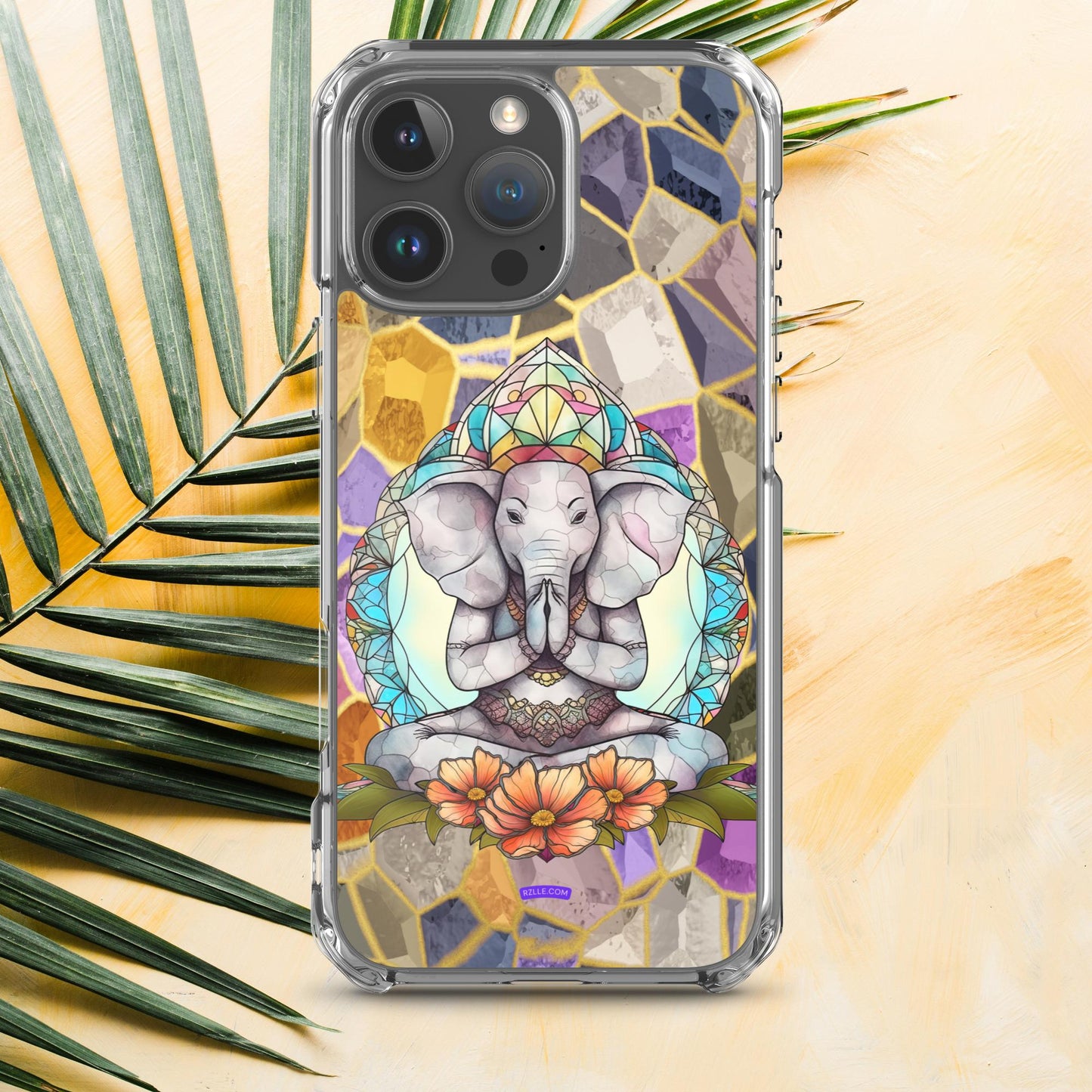 Zen Elephant Stained Glass Clear Phone Case for iPhone®