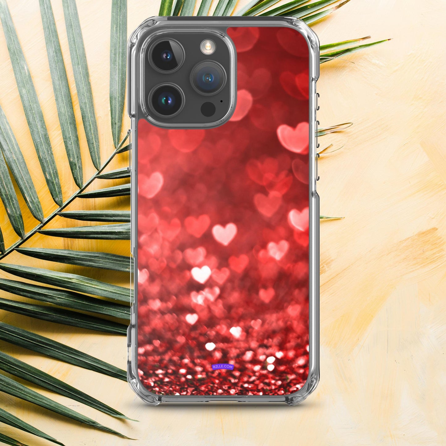 Dreamy Glitter Hearts Clear Phone Case for iPhone®