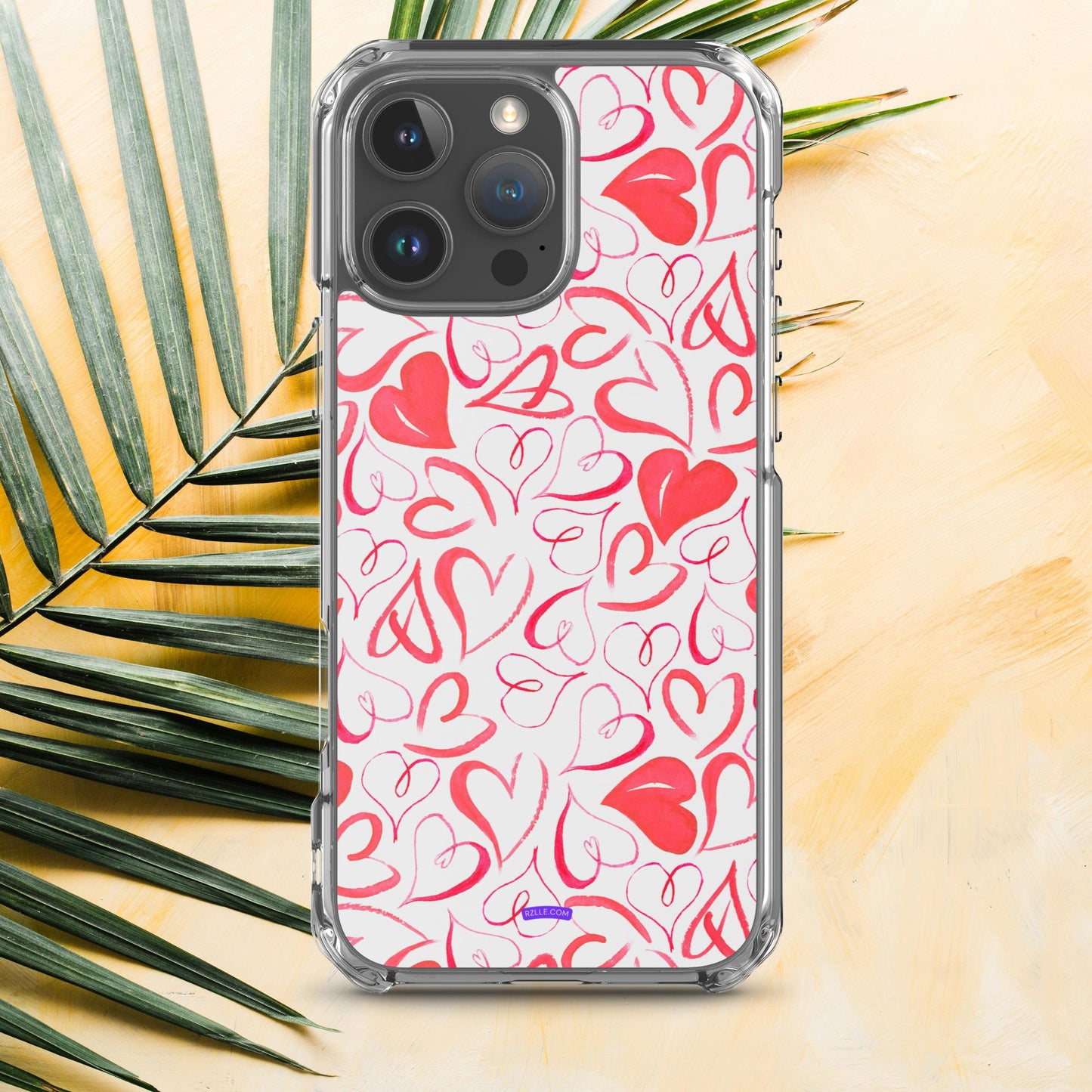 Watercolor Hearts Clear Phone Case for iPhone®