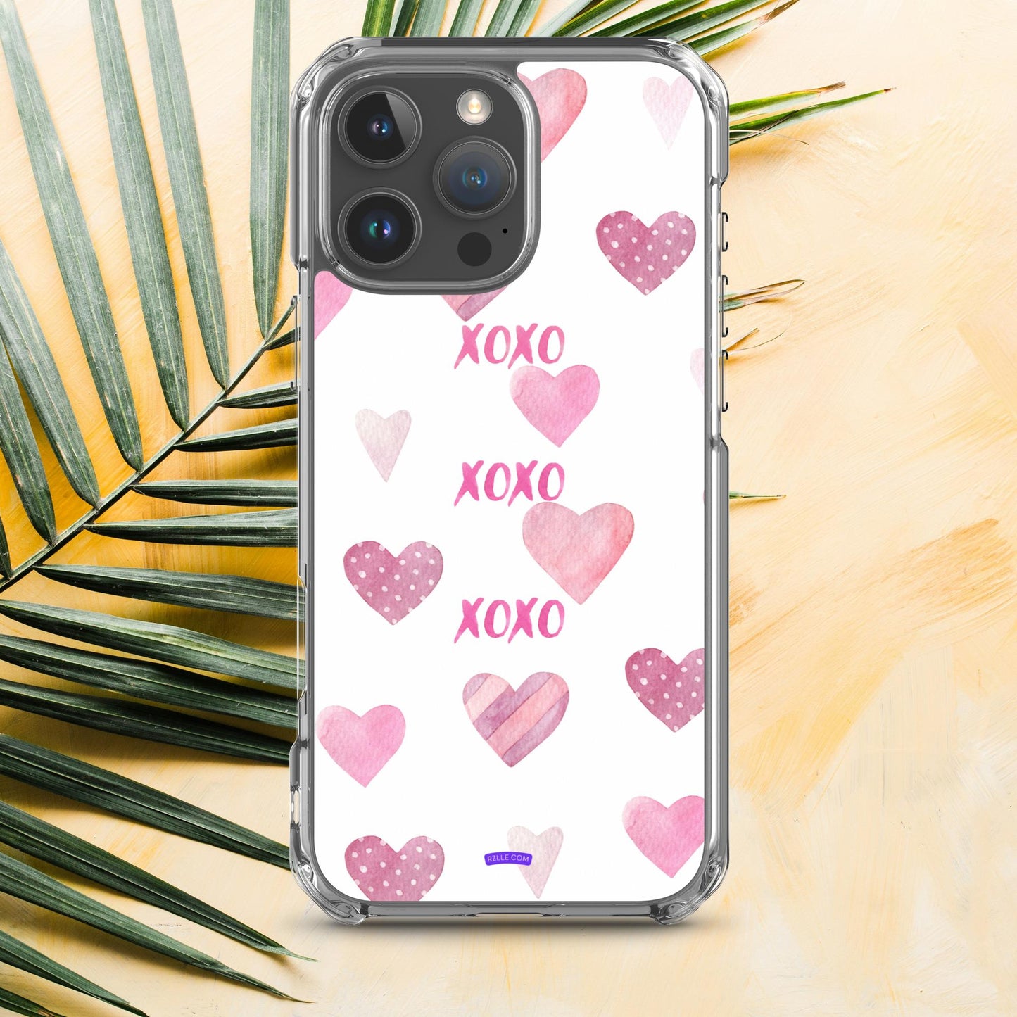 XOXO Pink Hearts Clear Phone Case for iPhone®