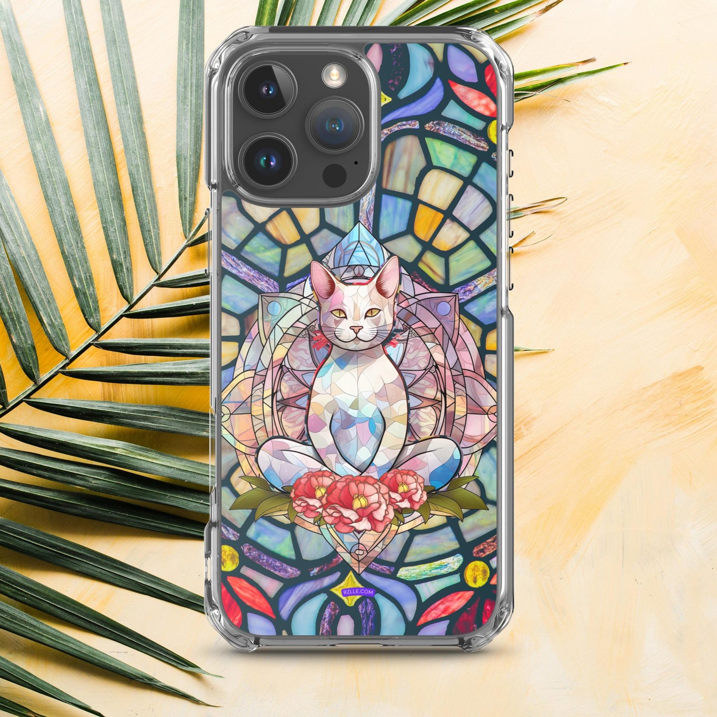 Cat Stained Glass Clear Phone Case for iPhone®