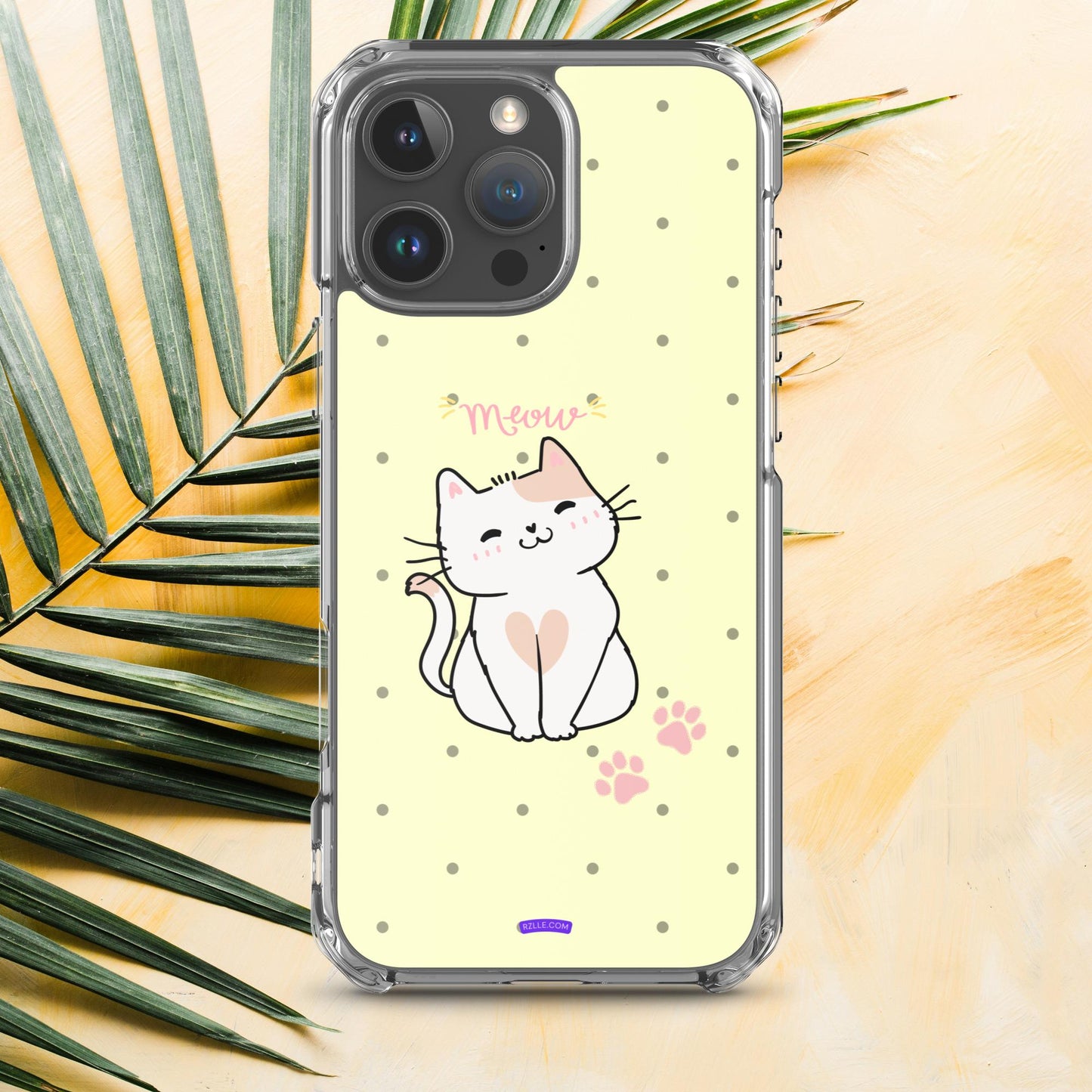 Cute White Cat Clear Case for iPhone®