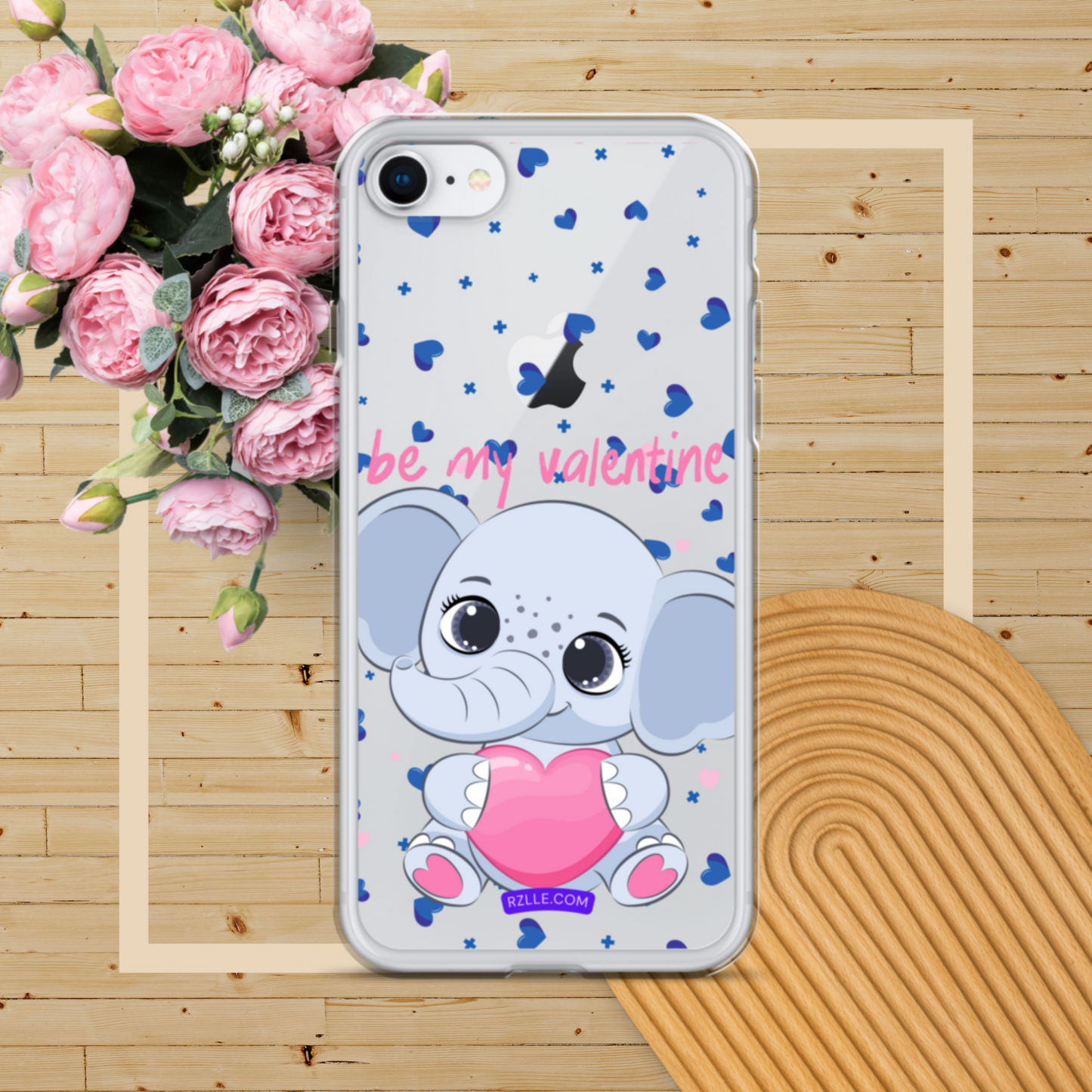 Cute Elephant Be My Valentine Clear Phone Case for iPhone®