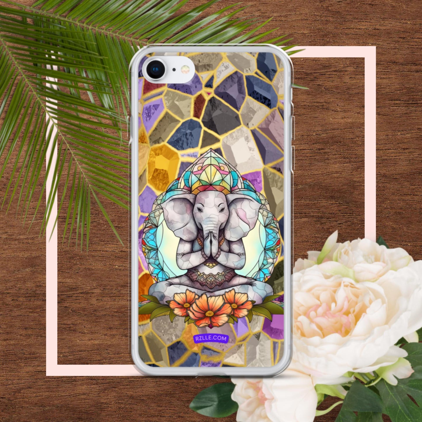 Zen Elephant Stained Glass Clear Phone Case for iPhone®