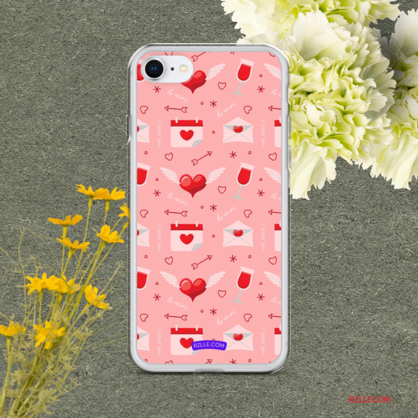 Red Flying Hearts Clear Phone Case for iPhone®