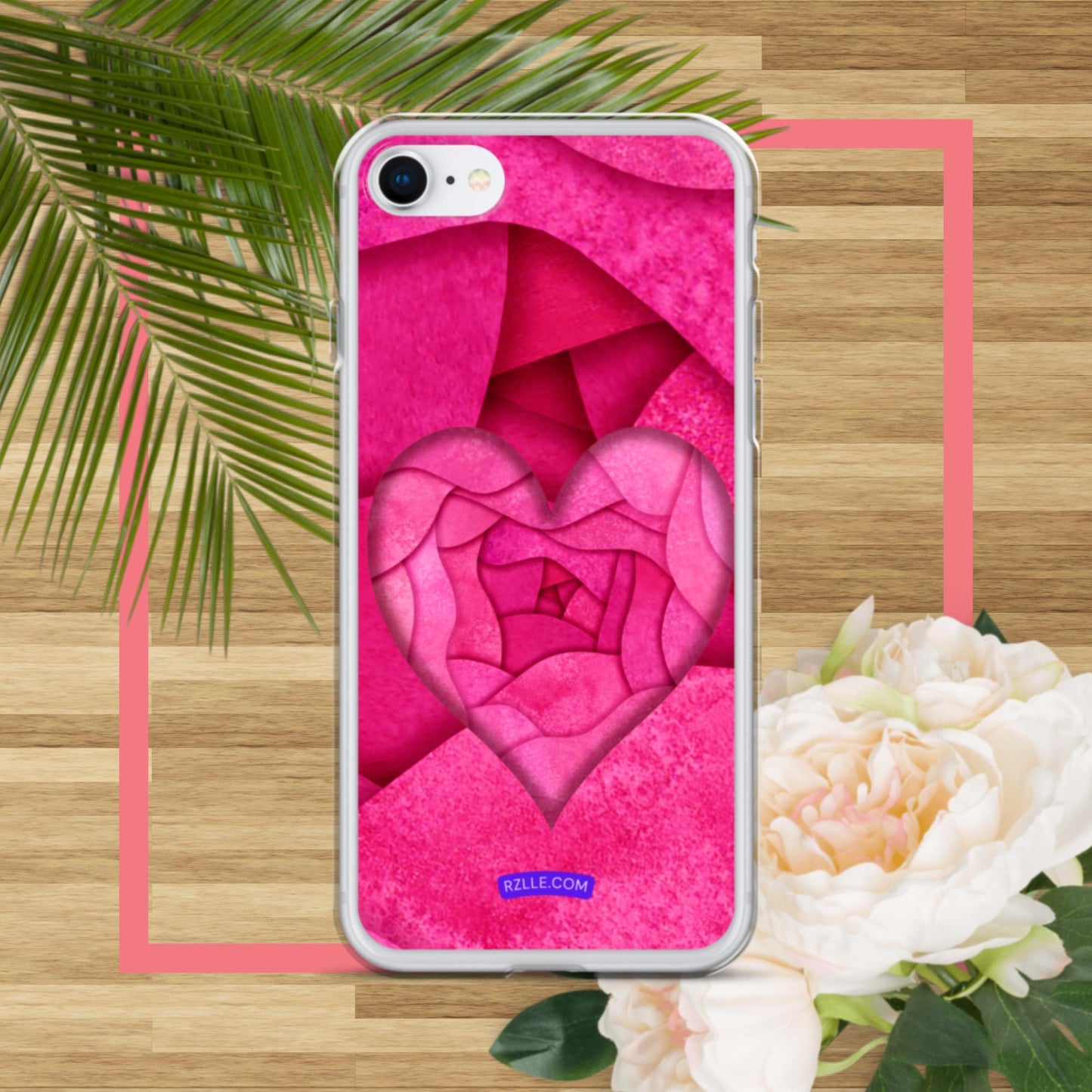 Pink Paper Hearts  Clear Phone Case for iPhone®