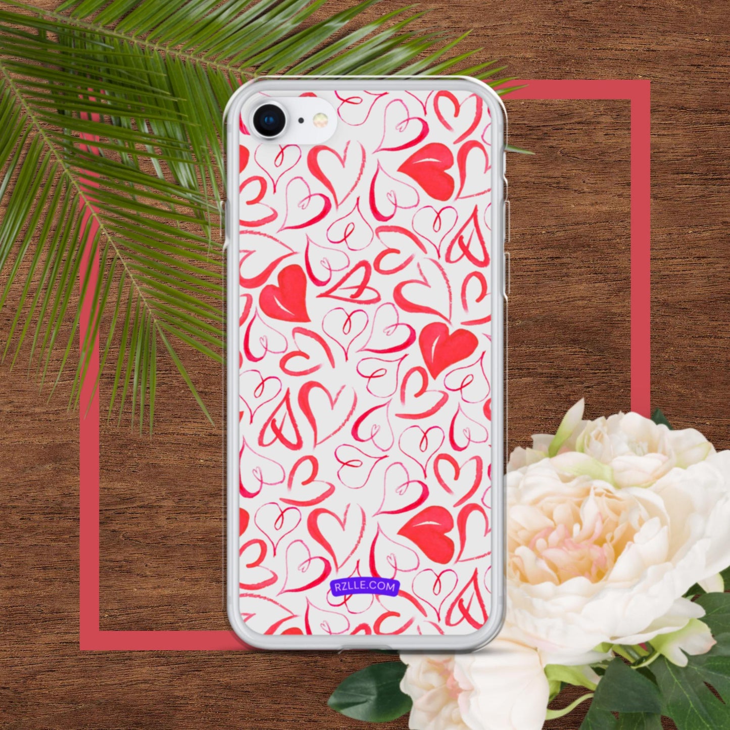 Watercolor Hearts Clear Phone Case for iPhone®