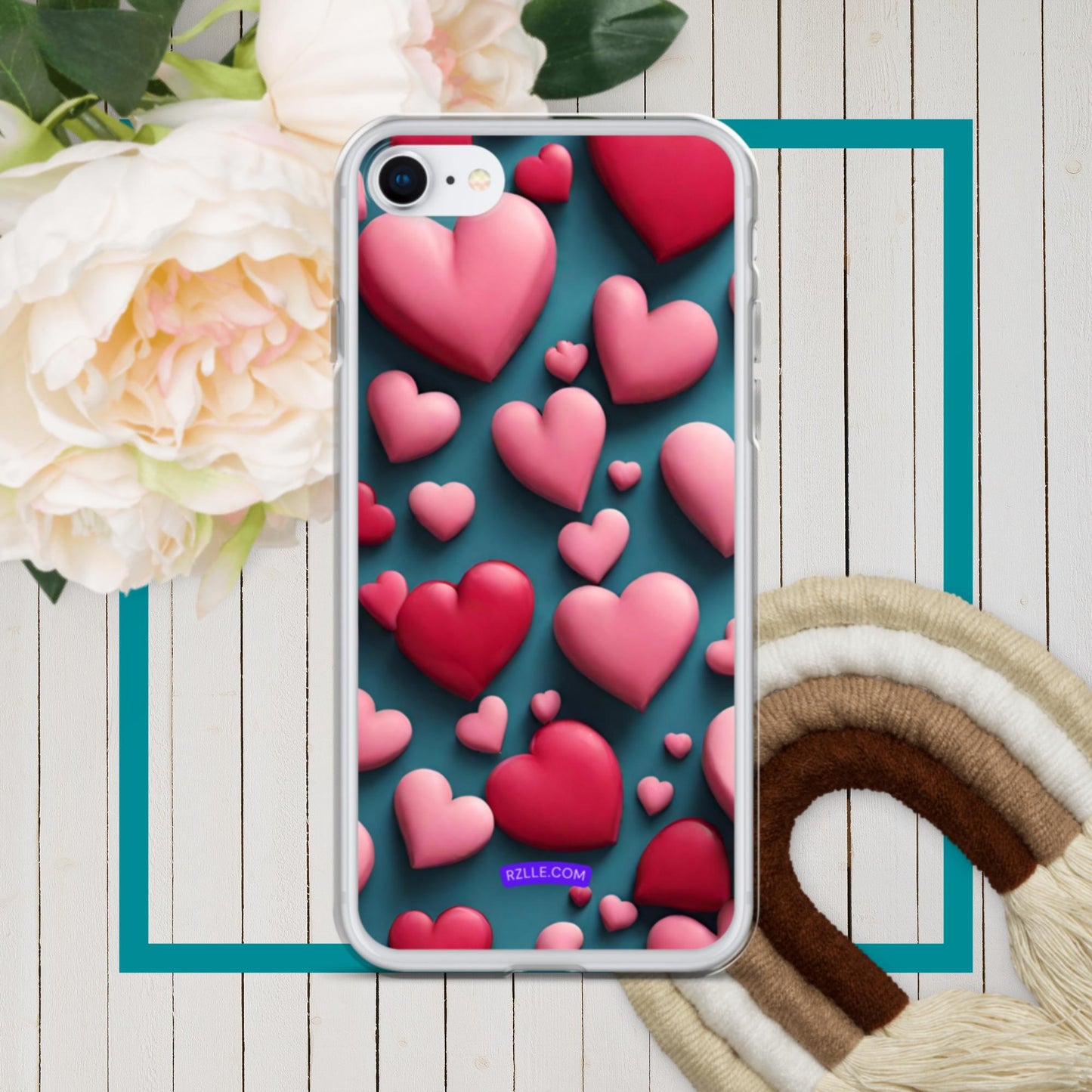 Clay Hearts Clear Phone Case for iPhone®