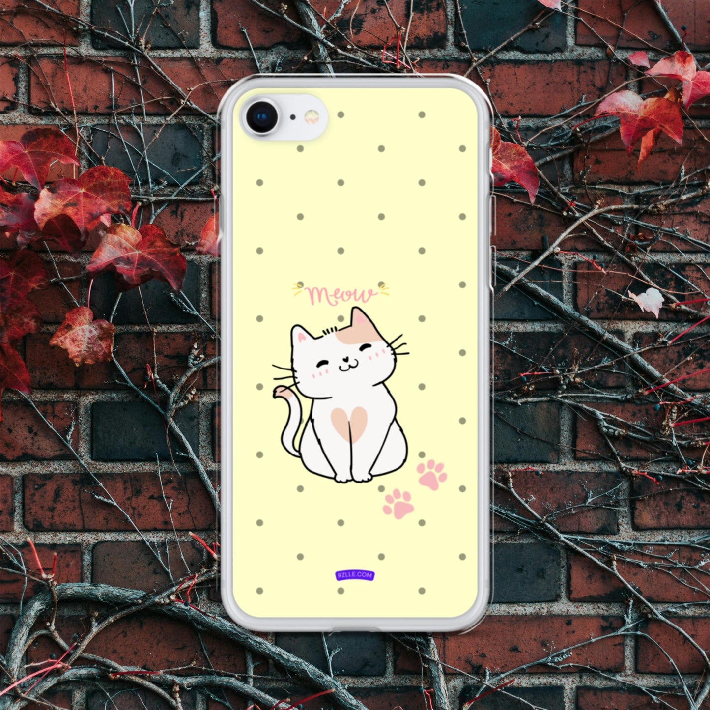 Cute White Cat Clear Case for iPhone®