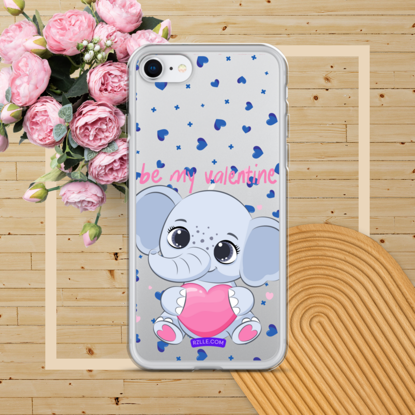 Cute Elephant Be My Valentine Clear Phone Case for iPhone®