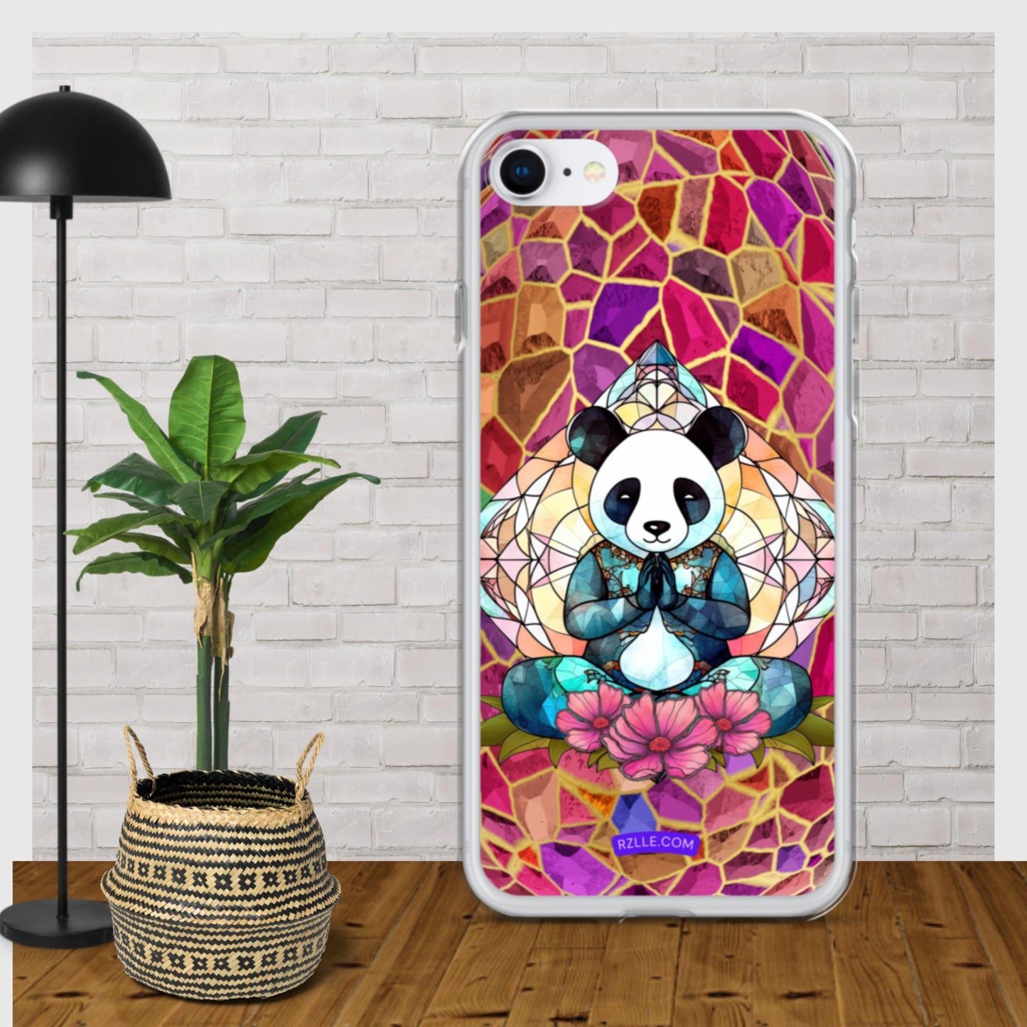 Panda Stained Glass Clear Phone Case for iPhone®