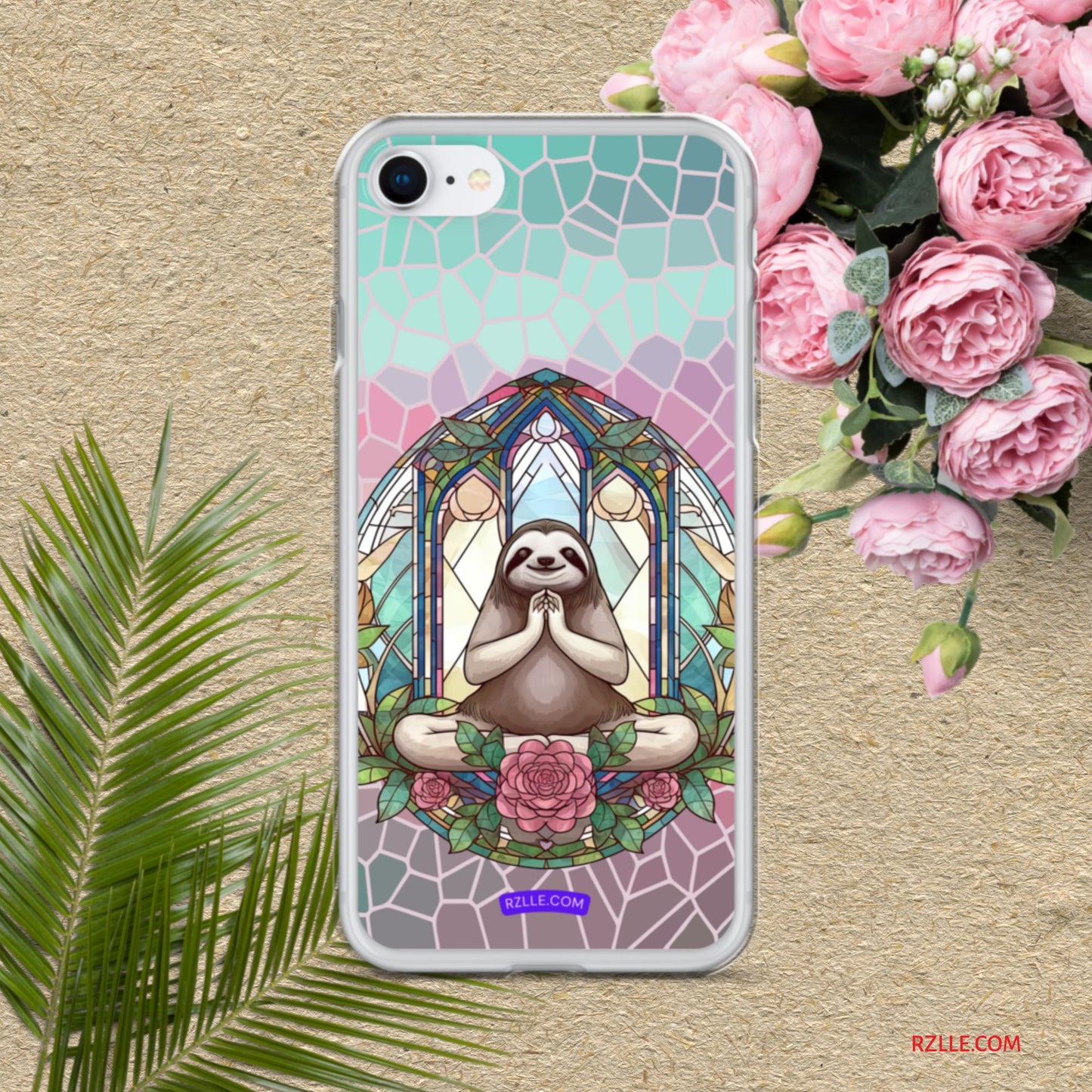 Sloth Stained Glass Clear Phone Case for iPhone®