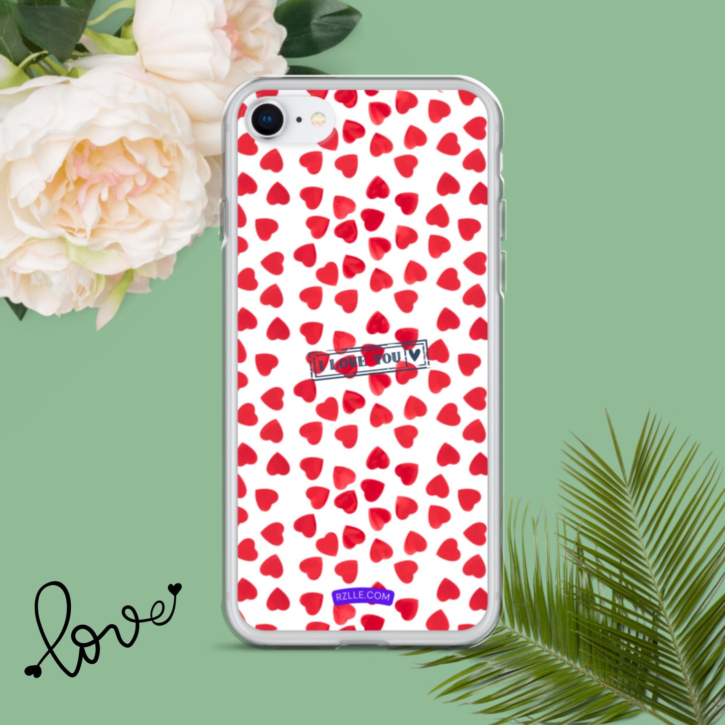 Little Red Hearts Clear Phone Case for iPhone®