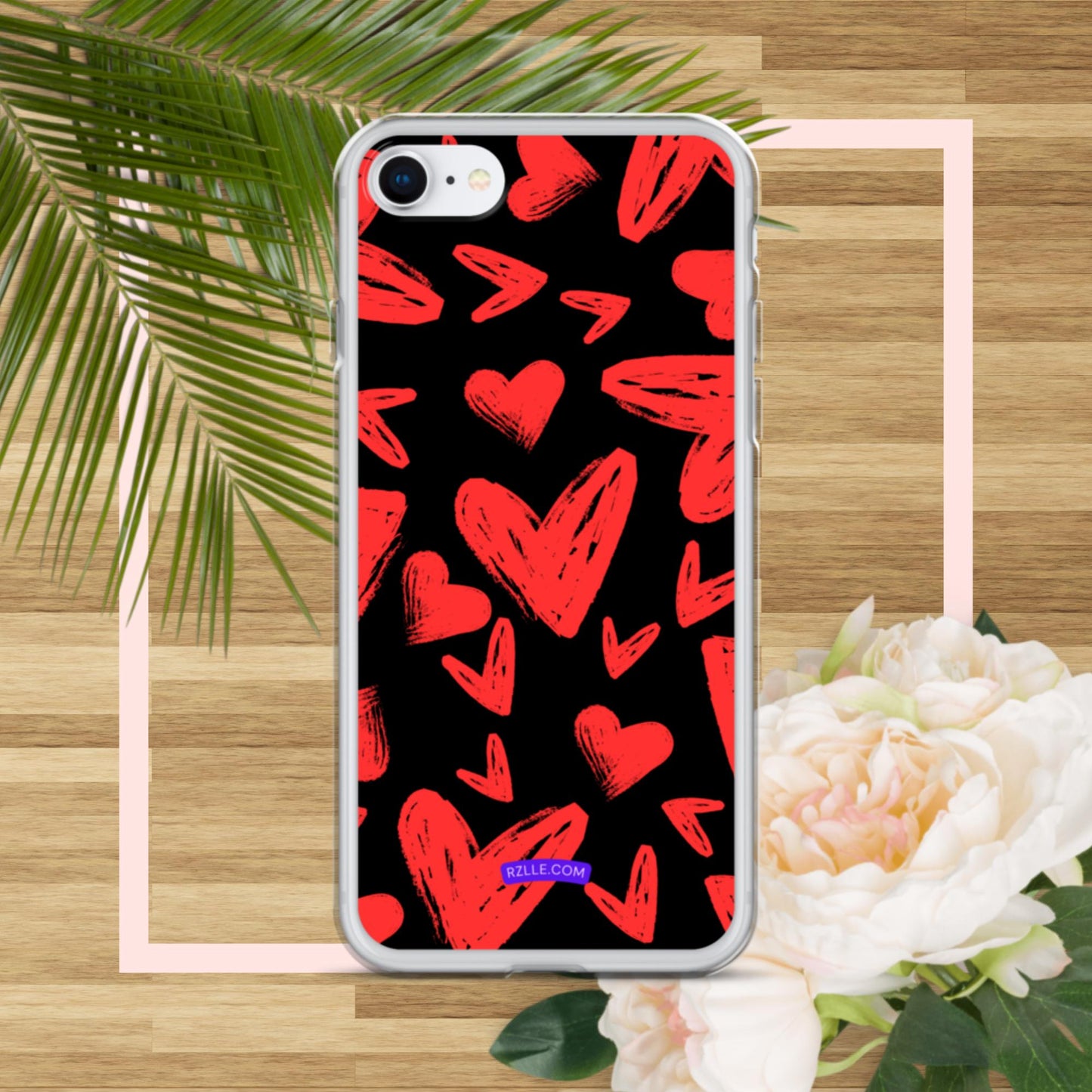 Funky Red Hearts  Clear Phone Case for iPhone®