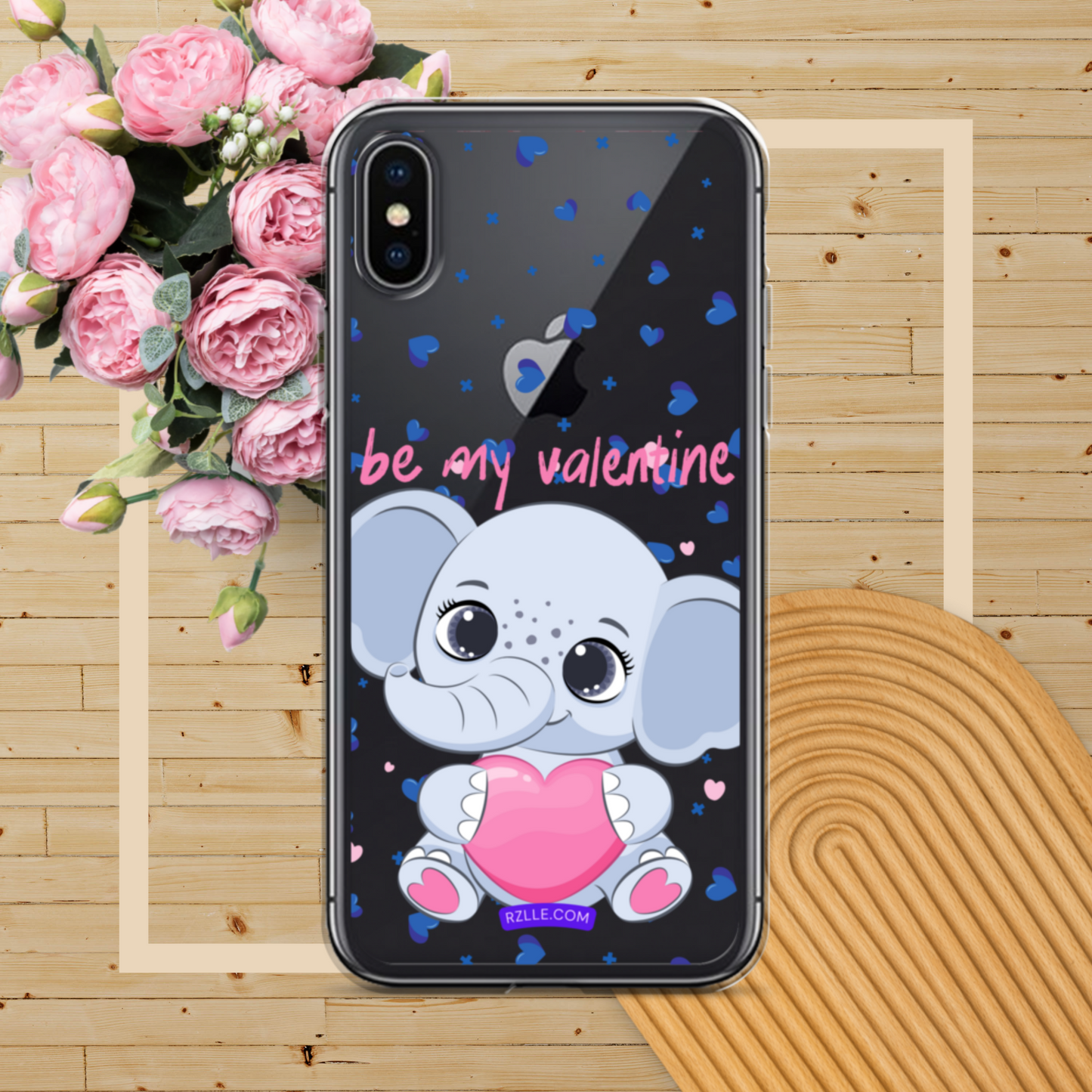 Cute Elephant Be My Valentine Clear Phone Case for iPhone®