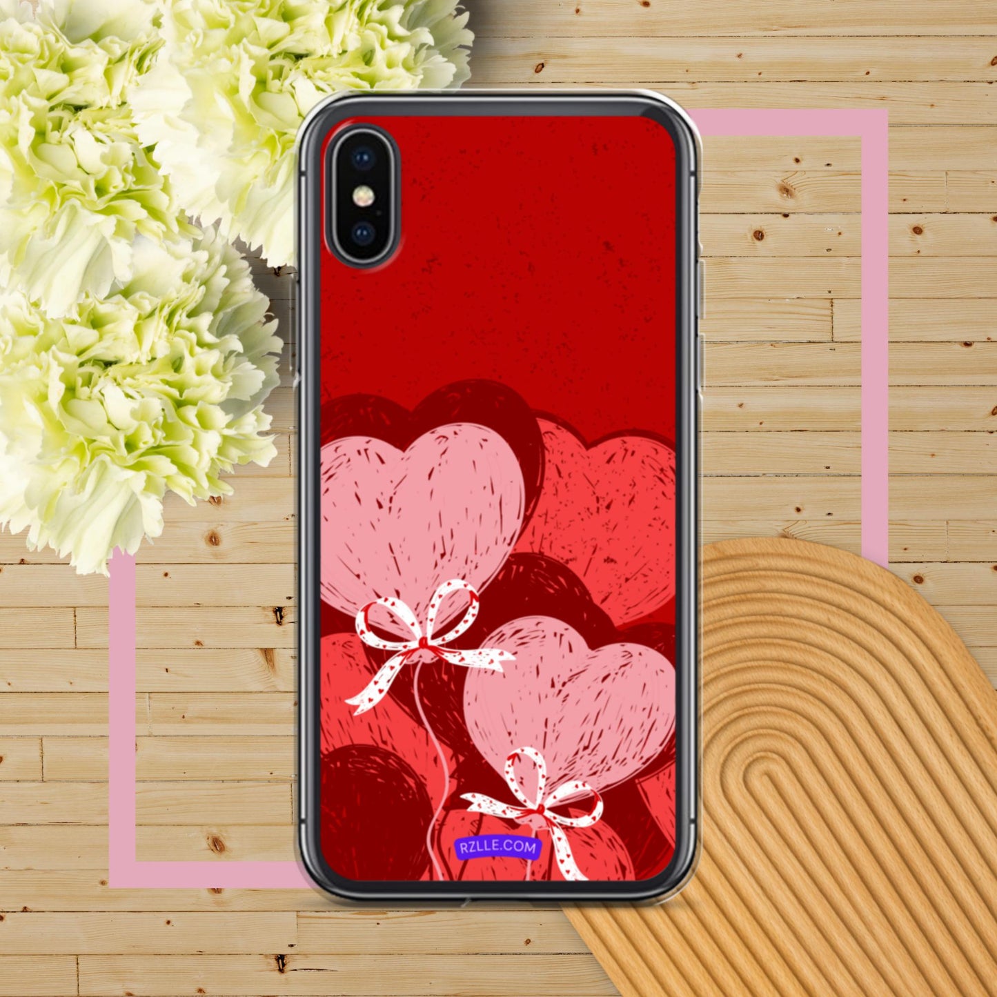 Hearts With Bows Clear Phone Case for iPhone®