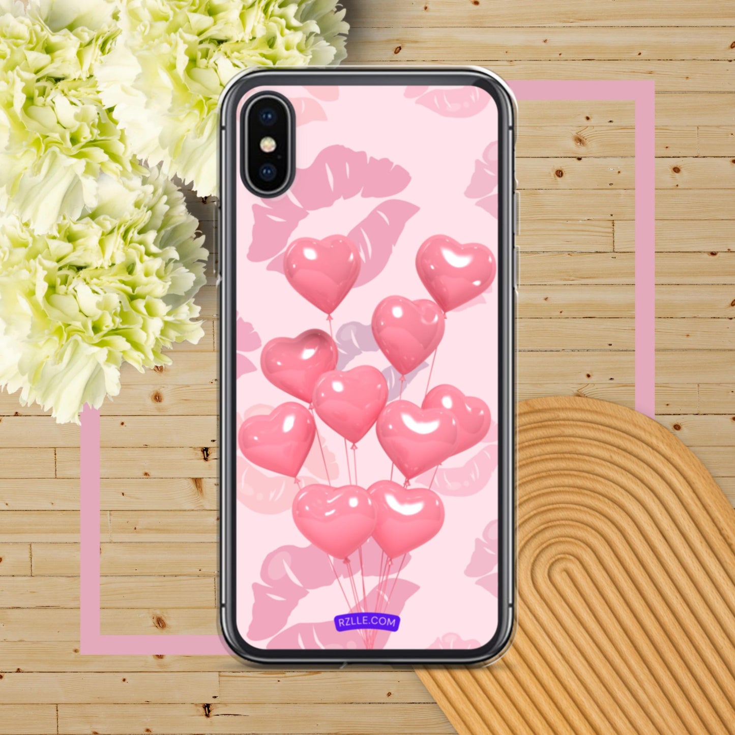 Pink Balloon Hearts Clear Phone Case for iPhone®