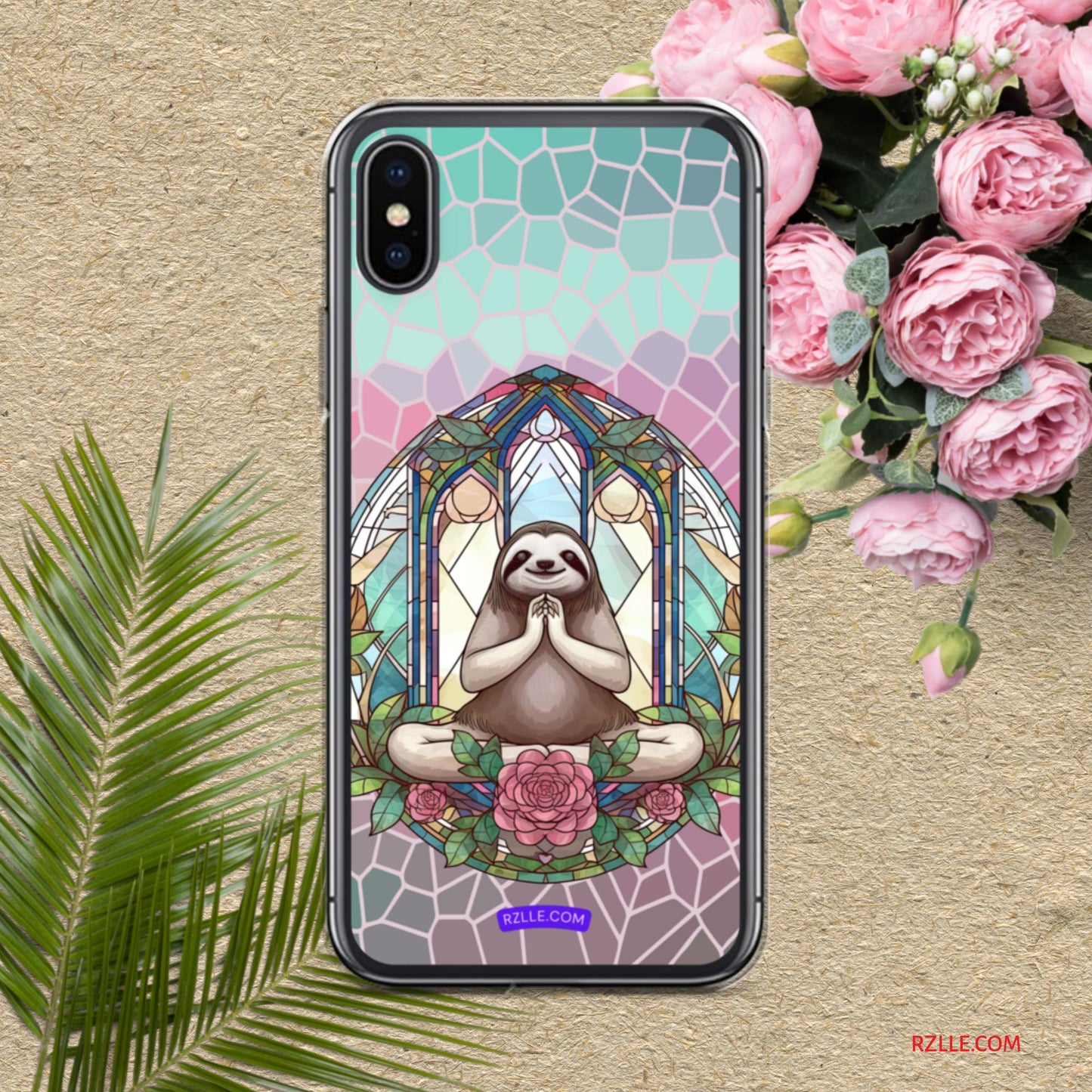 Sloth Stained Glass Clear Phone Case for iPhone®