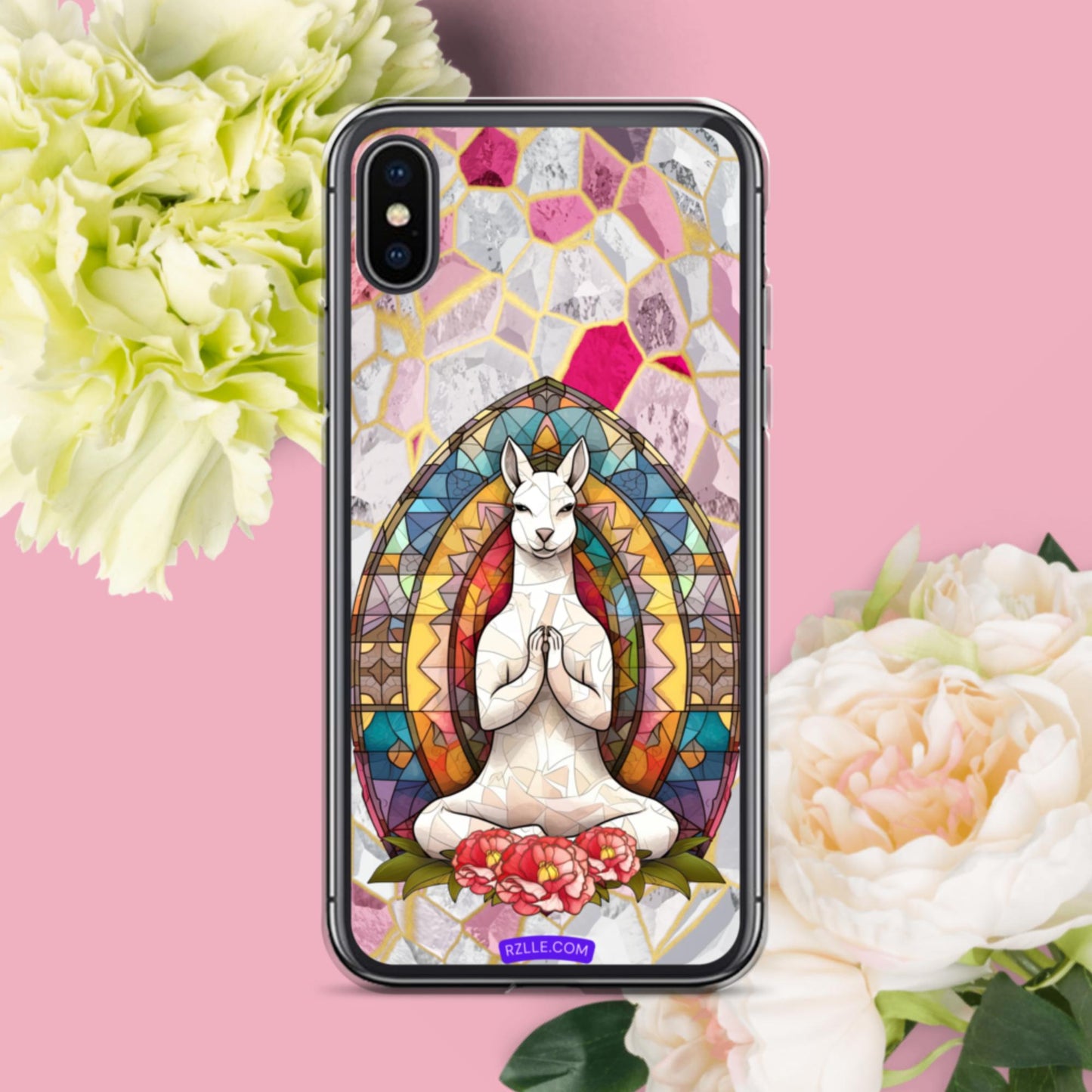 Kangaroo Stained Glass Clear Phone Case for iPhone®