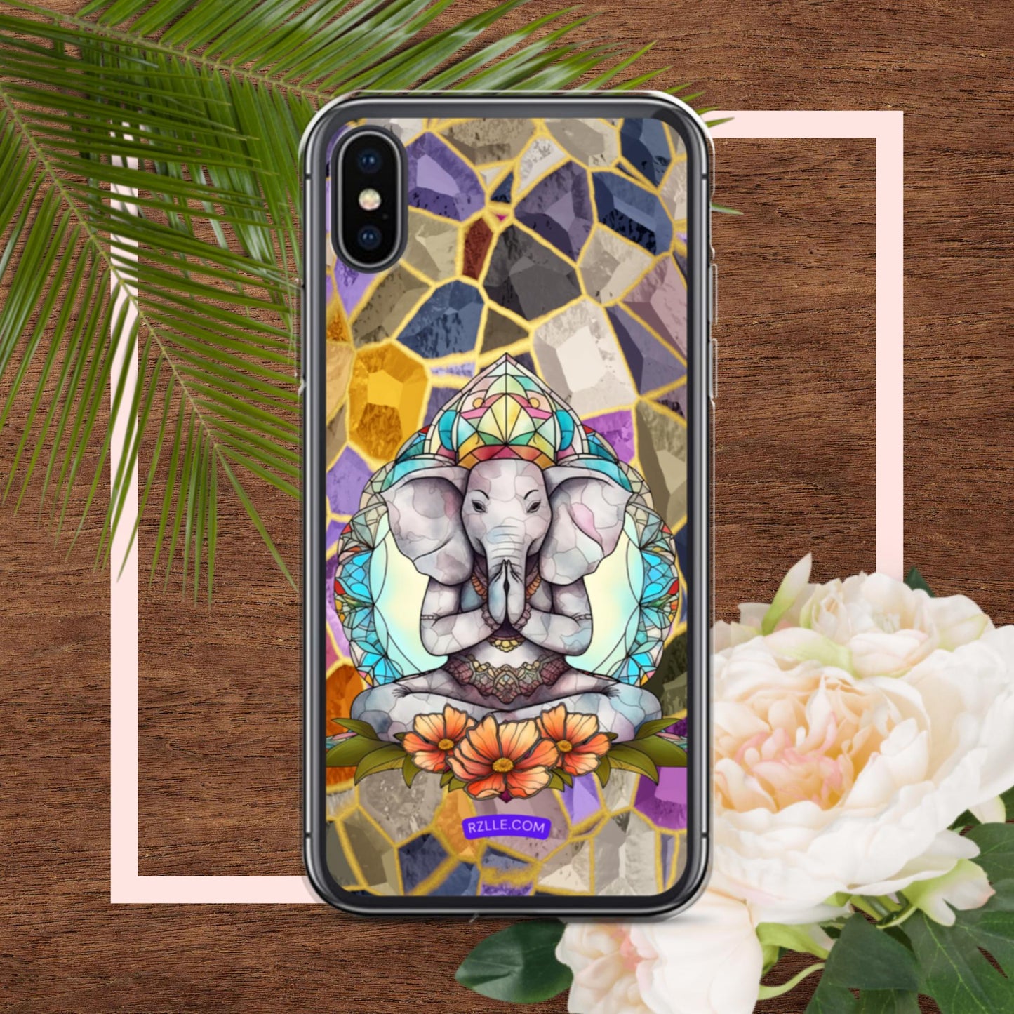 Zen Elephant Stained Glass Clear Phone Case for iPhone®