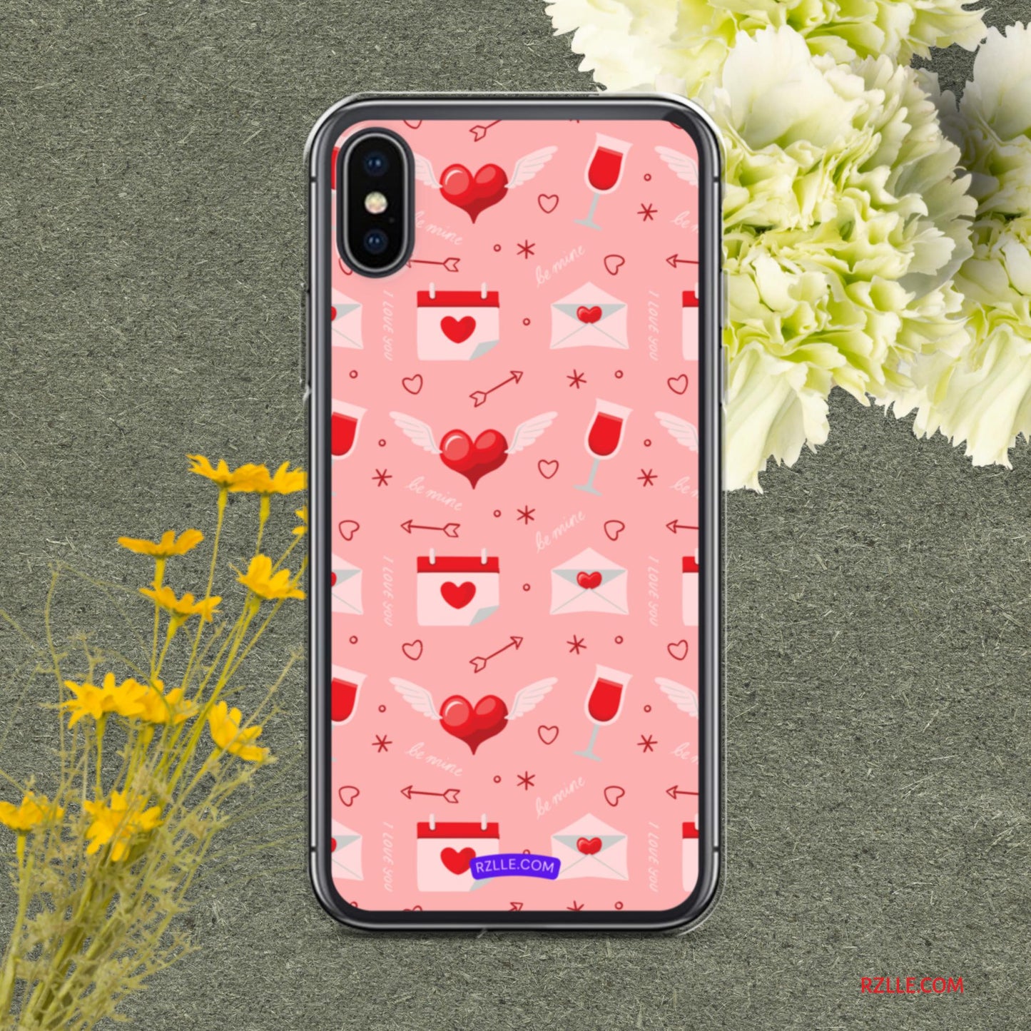 Red Flying Hearts Clear Phone Case for iPhone®