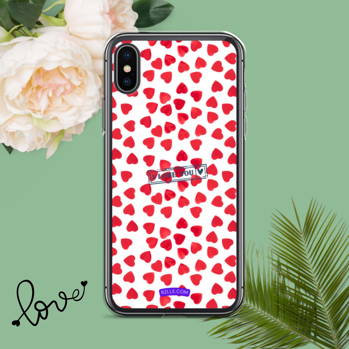 Little Red Hearts Clear Phone Case for iPhone®