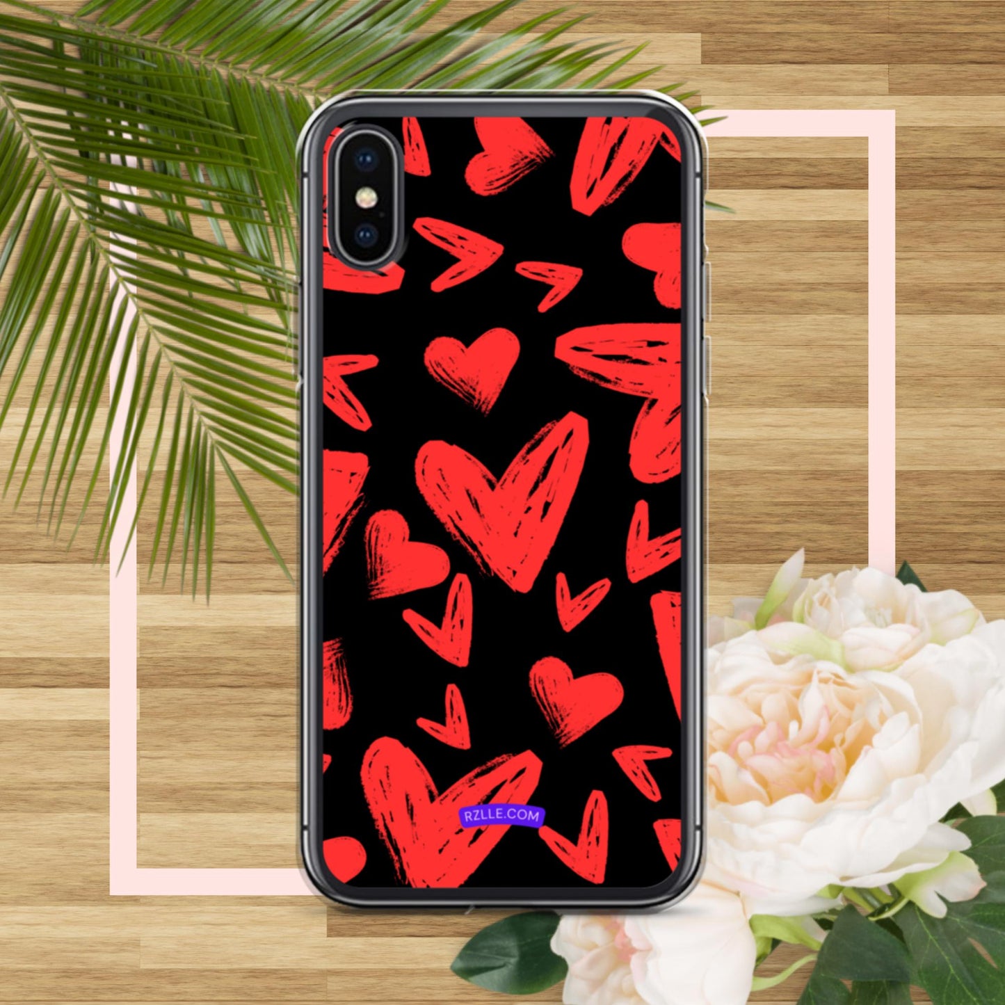 Funky Red Hearts  Clear Phone Case for iPhone®