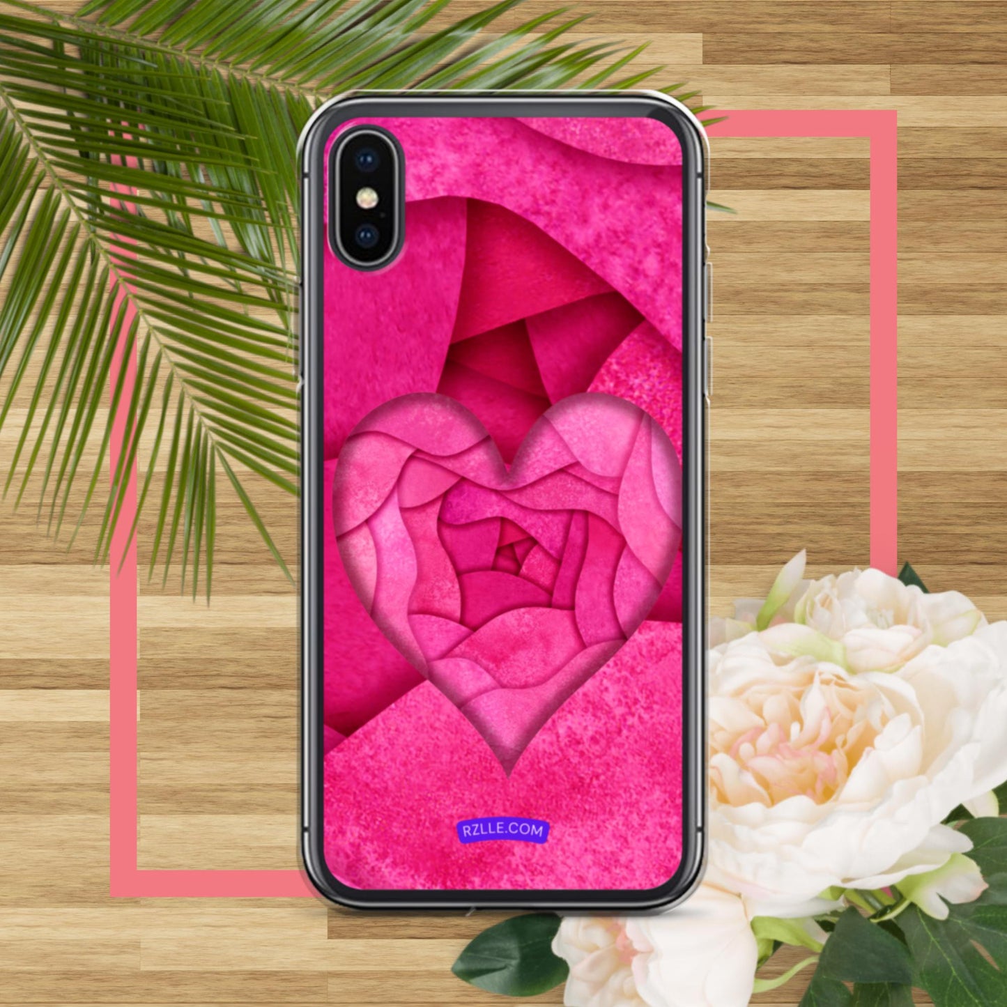 Pink Paper Hearts  Clear Phone Case for iPhone®