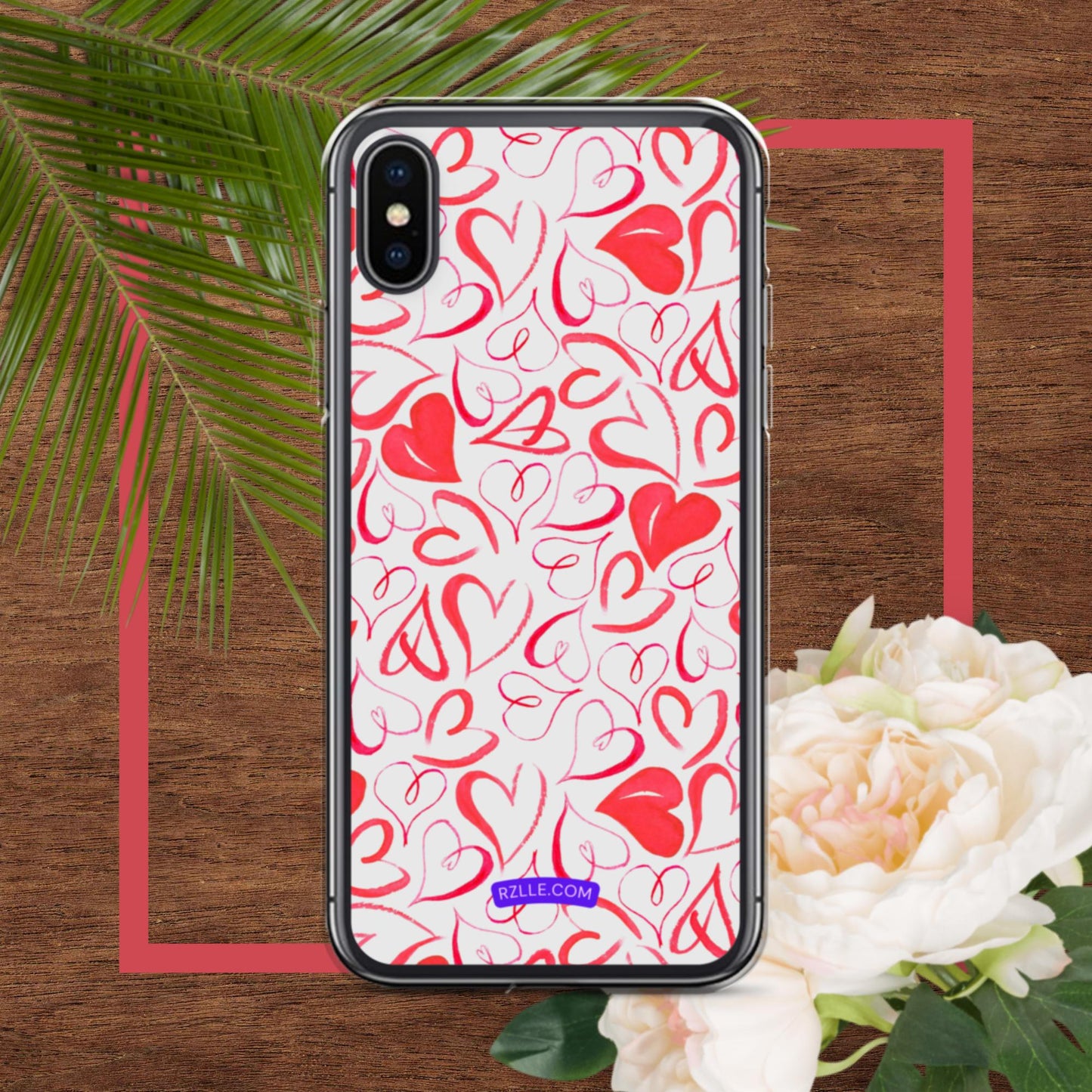 Watercolor Hearts Clear Phone Case for iPhone®