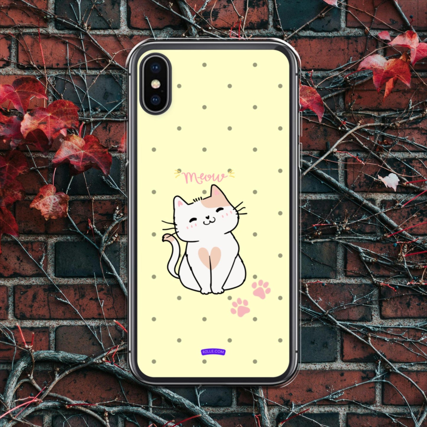 Cute White Cat Clear Case for iPhone®