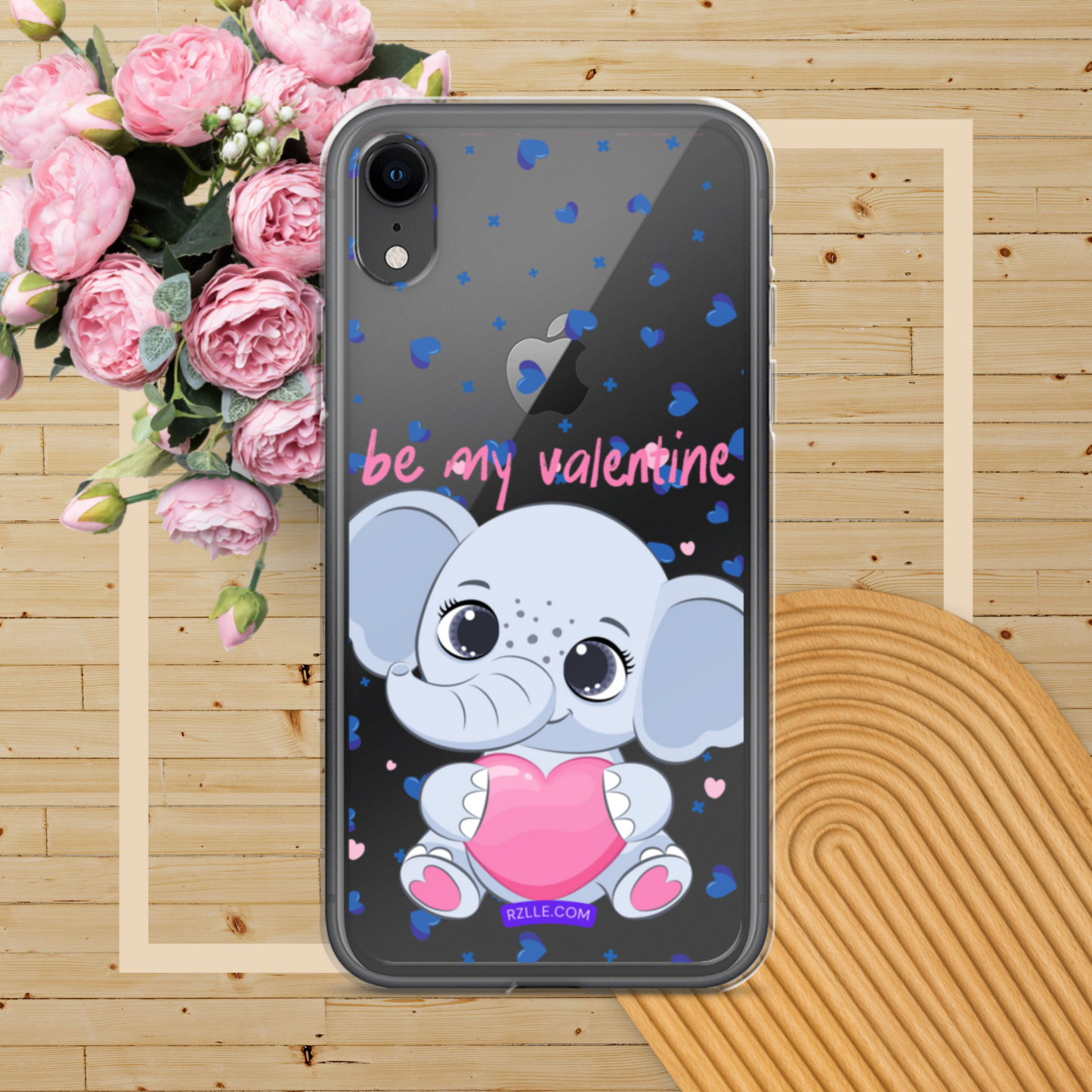 Cute Elephant Be My Valentine Clear Phone Case for iPhone®