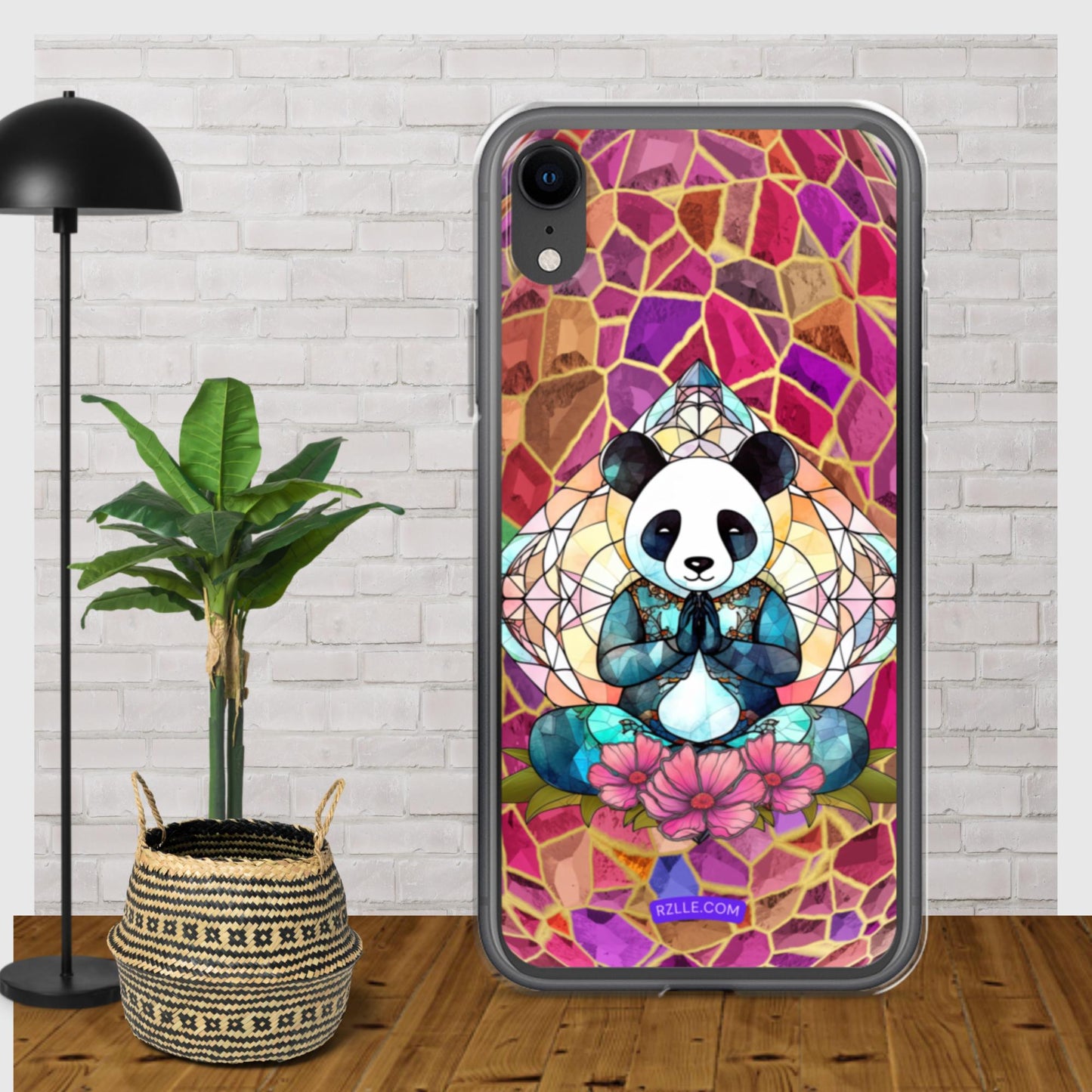 Panda Stained Glass Clear Phone Case for iPhone®