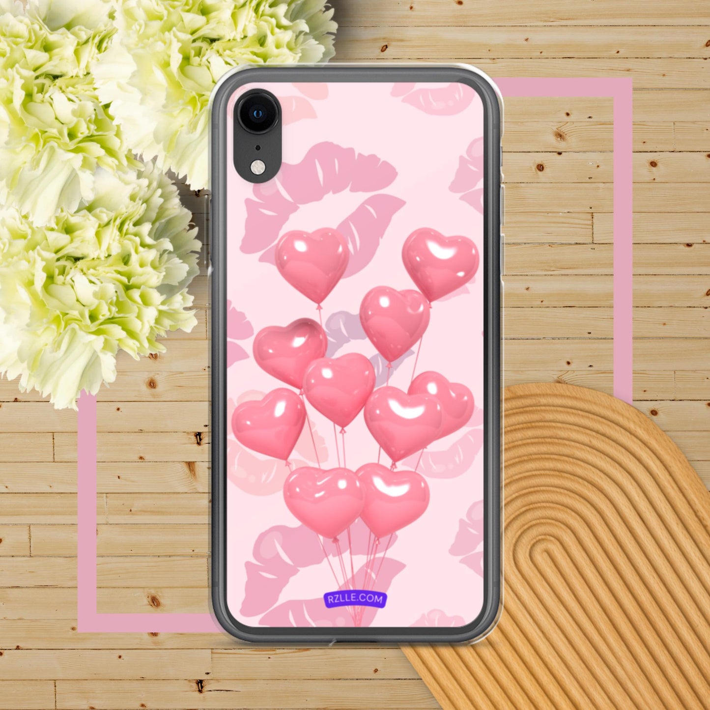 Pink Balloon Hearts Clear Phone Case for iPhone®