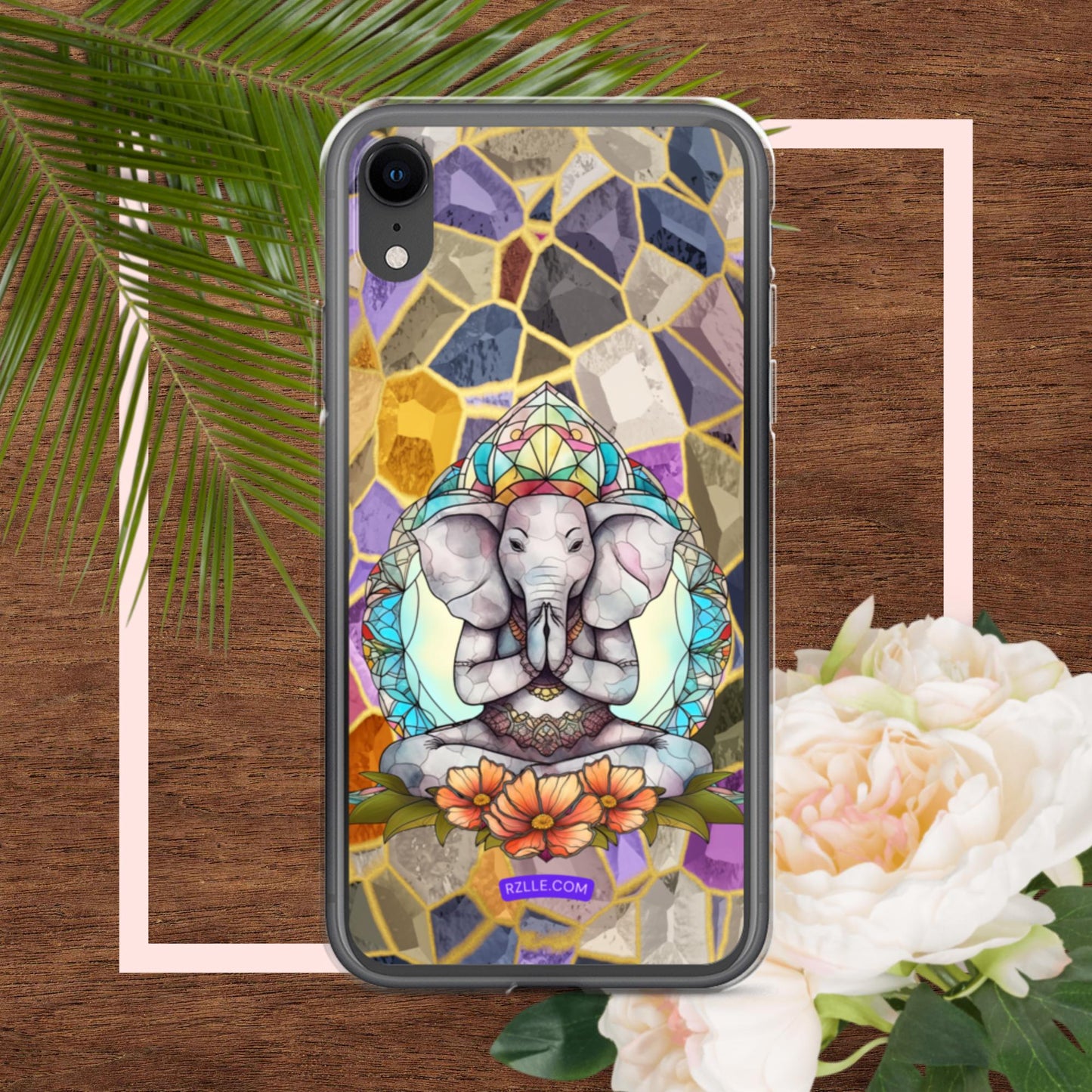 Zen Elephant Stained Glass Clear Phone Case for iPhone®